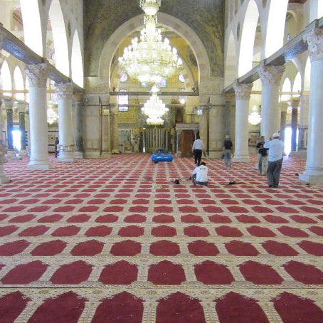 AL-AQSA Red with Gold Mosque & Masjid Carpet