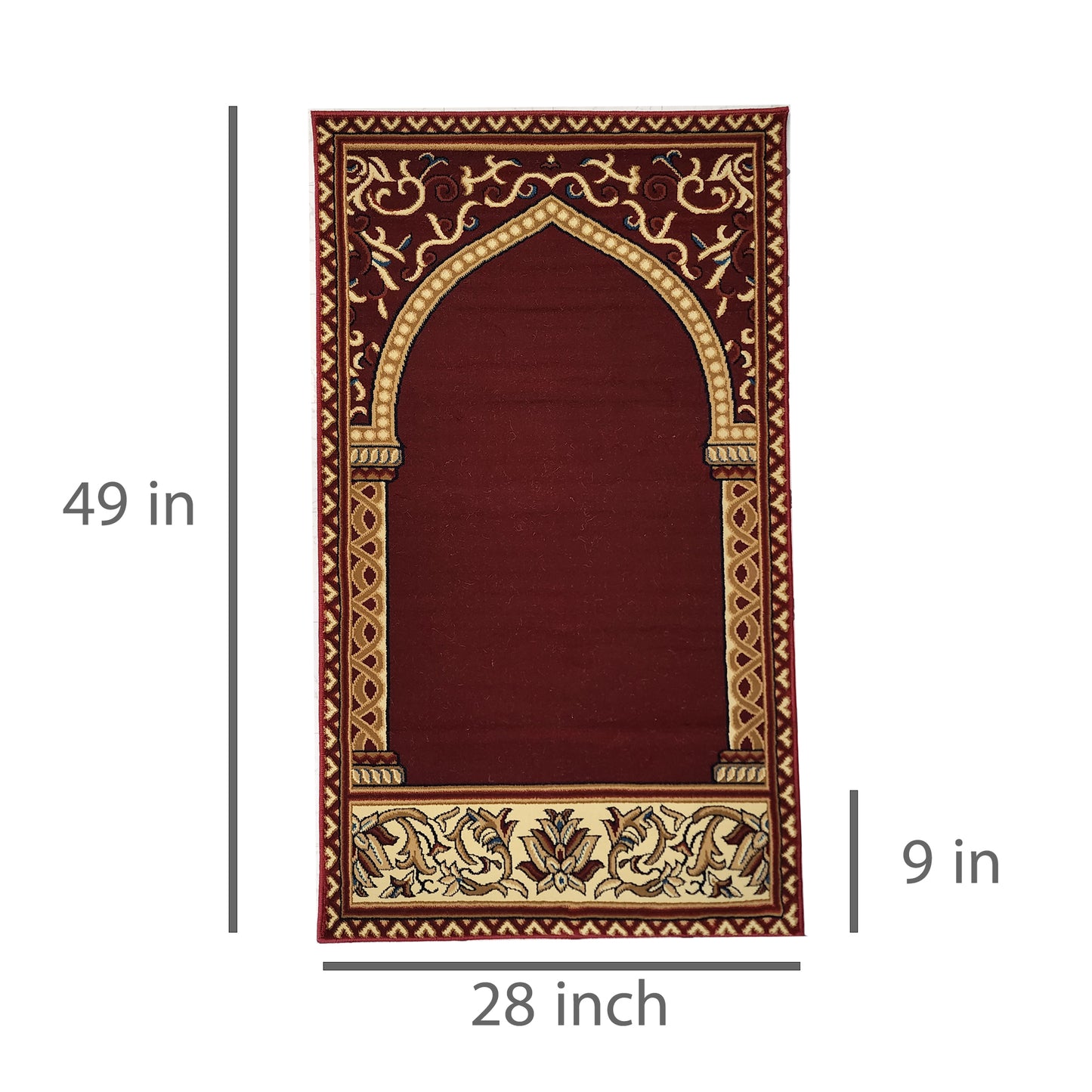HIRA Red Single Prayer Carpet Mat