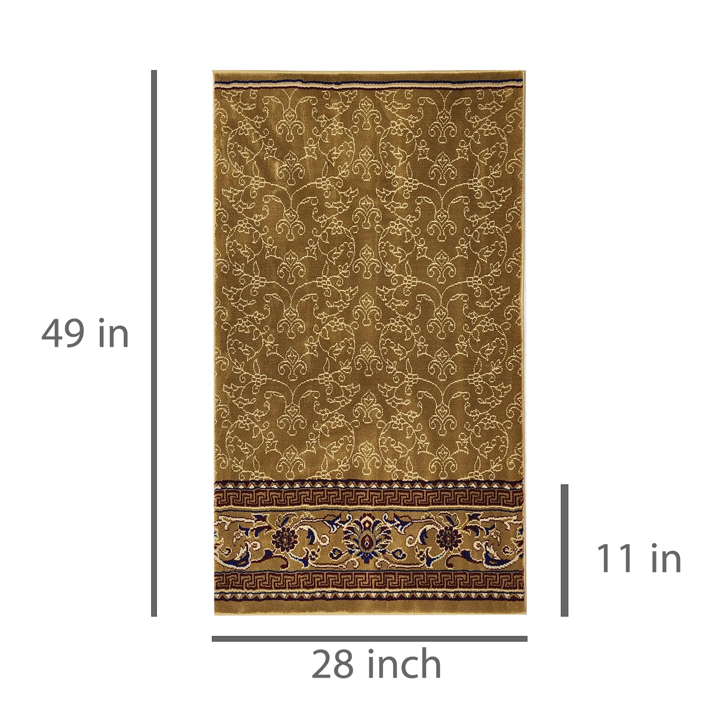 MALIKA Gold Single Prayer Carpet Mat