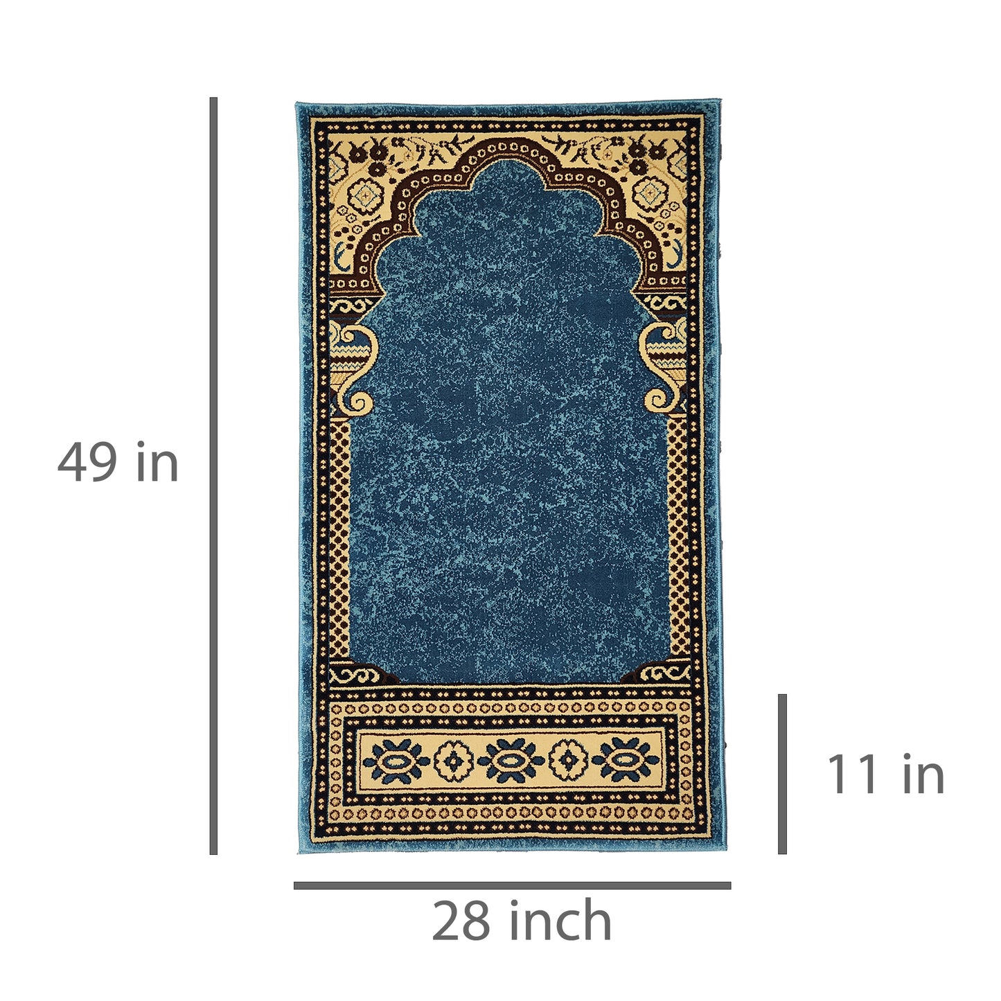MAYSA Light Blue Single Prayer Mat with Border