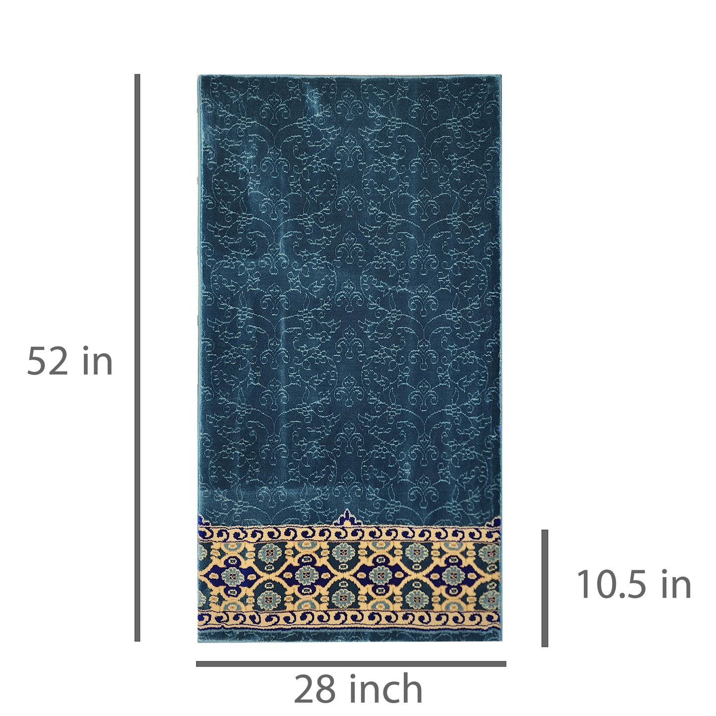 NOOR Light Blue Single Prayer Carpet Mat