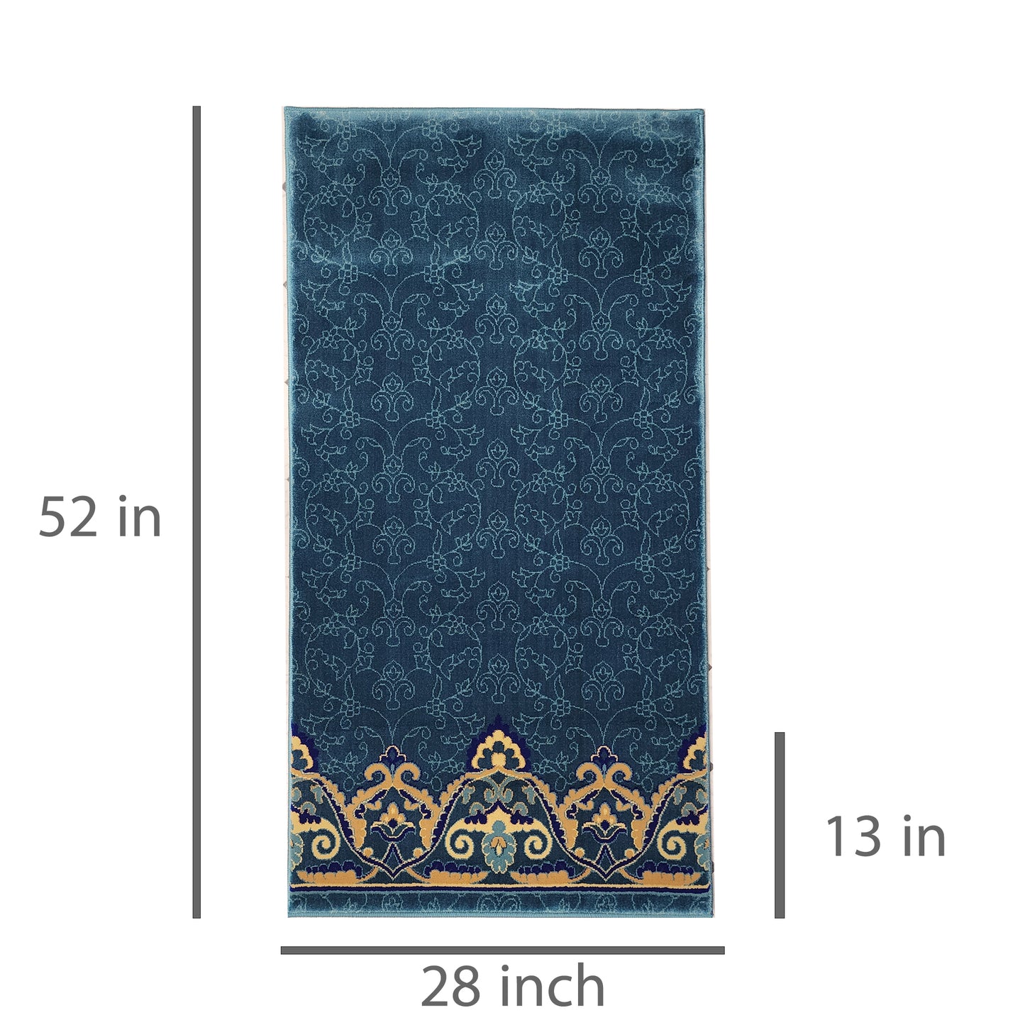 OMAR Light Blue Single Prayer Carpet Mat