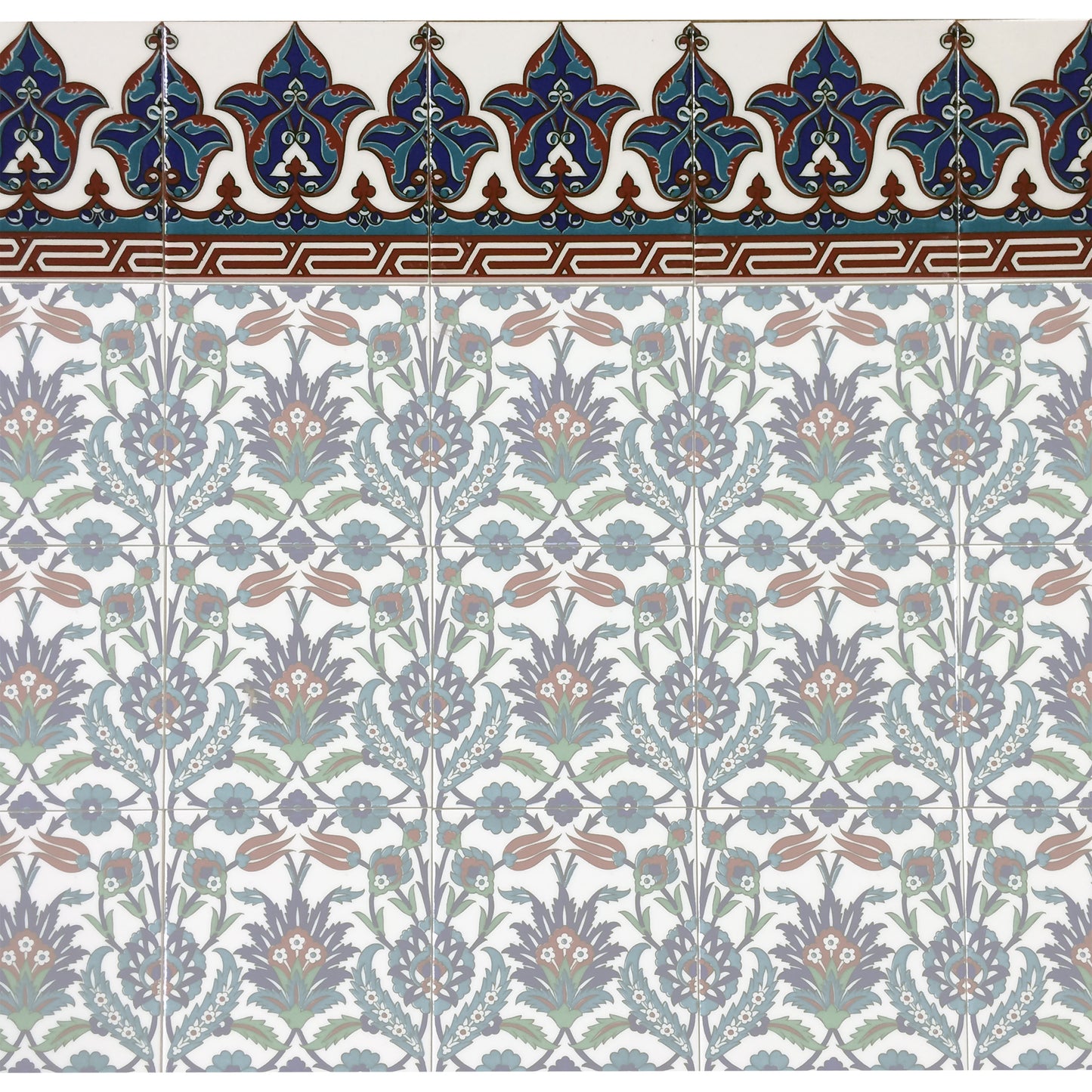 8x8 Large Mosque Border Tile for Masjid and Mosque Wall Turkish Ceramic