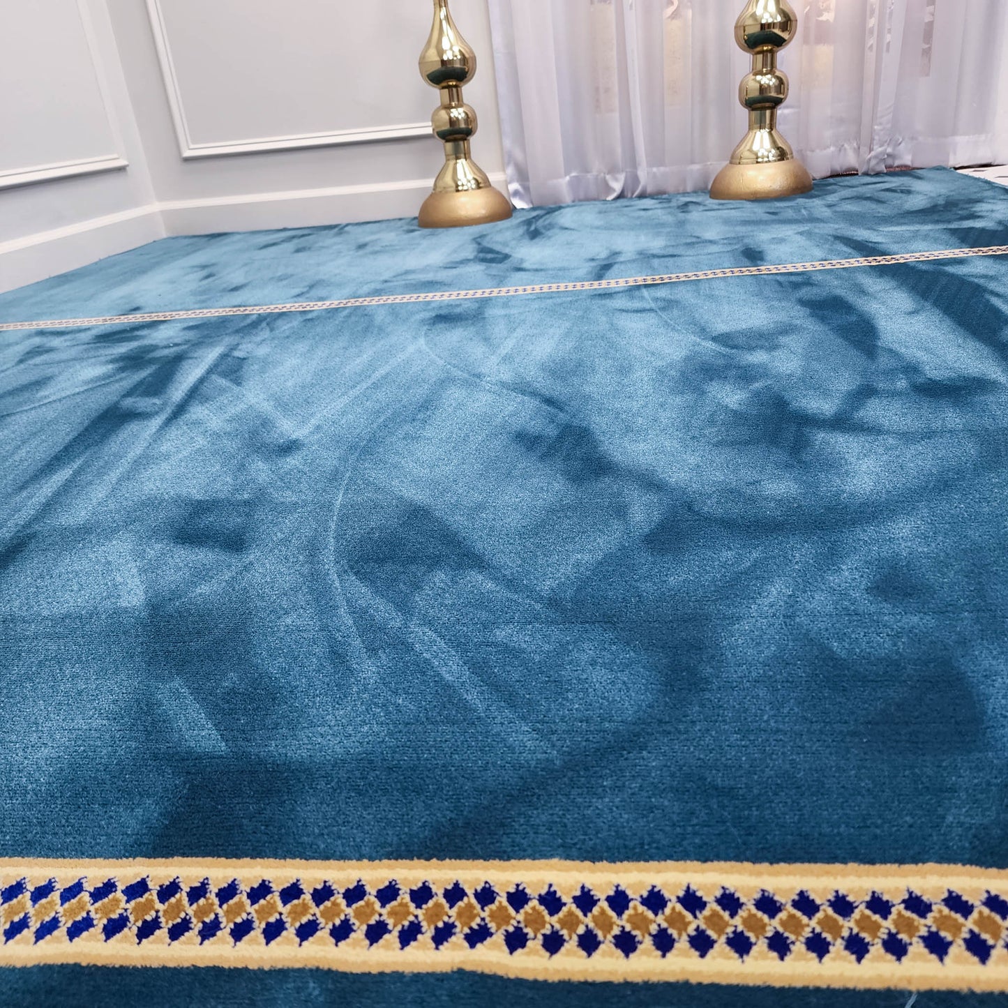 SUFI Sky Blue Slim Border Mosque & Masjid Carpet
