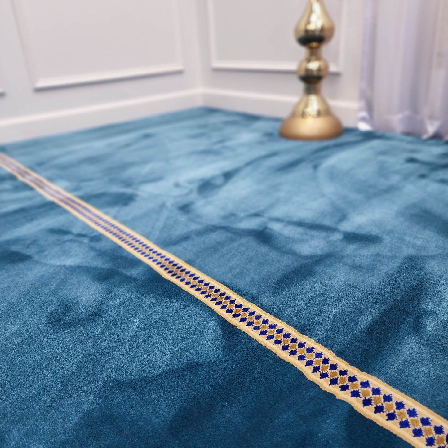 SUFI Sky Blue Slim Border Mosque & Masjid Carpet