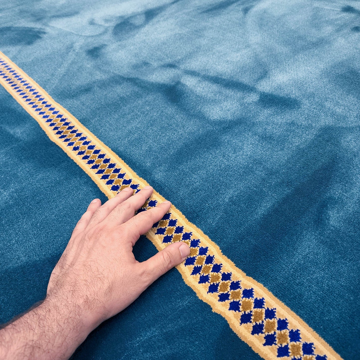 SUFI Sky Blue Slim Border Mosque & Masjid Carpet