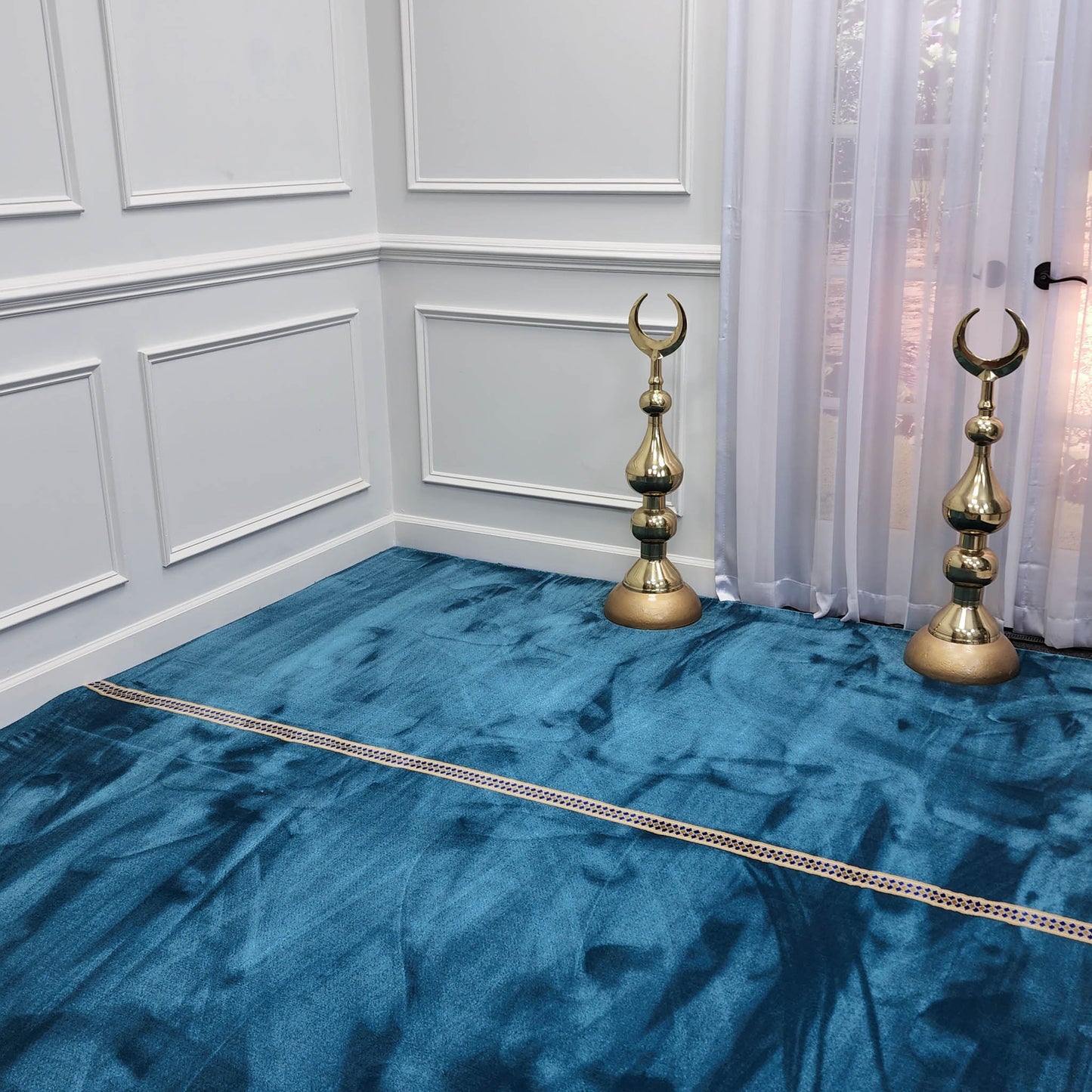 SUFI Sky Blue Slim Border Mosque & Masjid Carpet