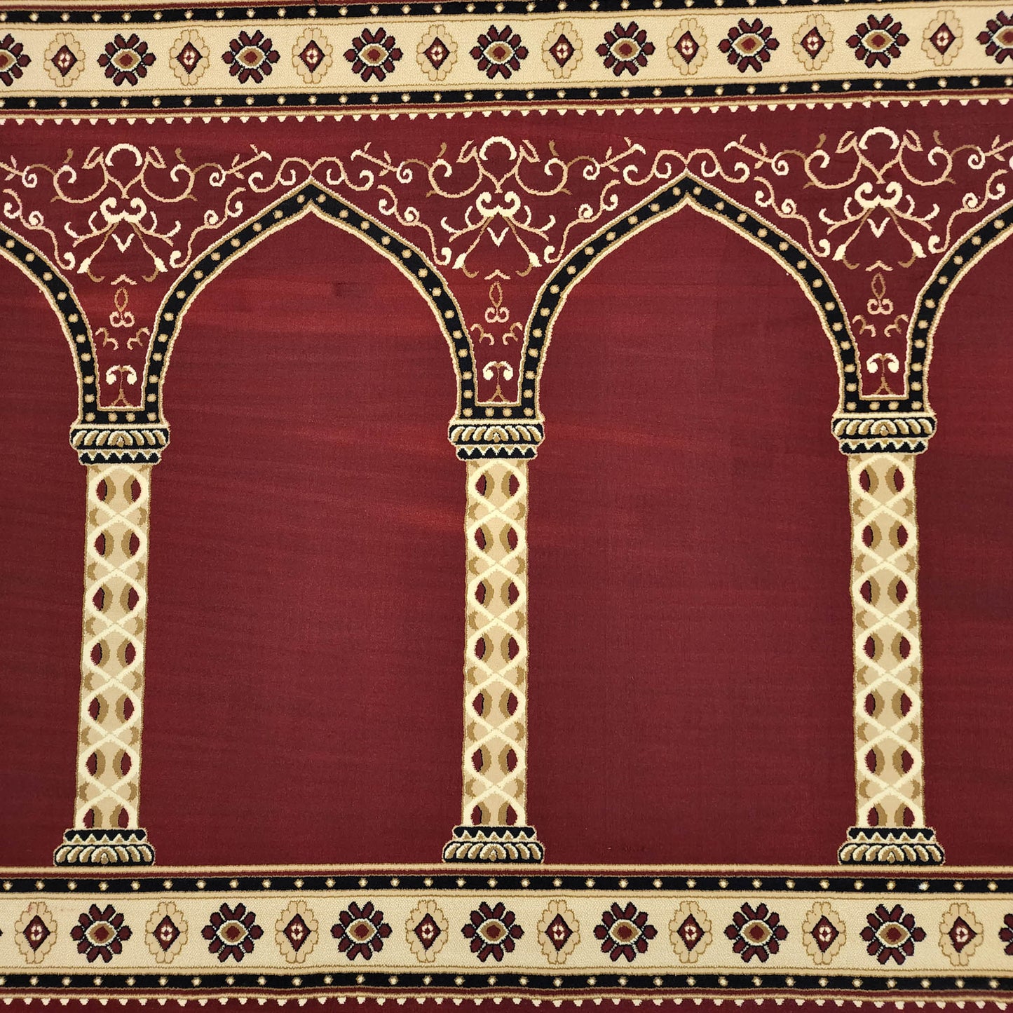 HEJAZ Red New Simple Plain Mosque & Masjid Carpet