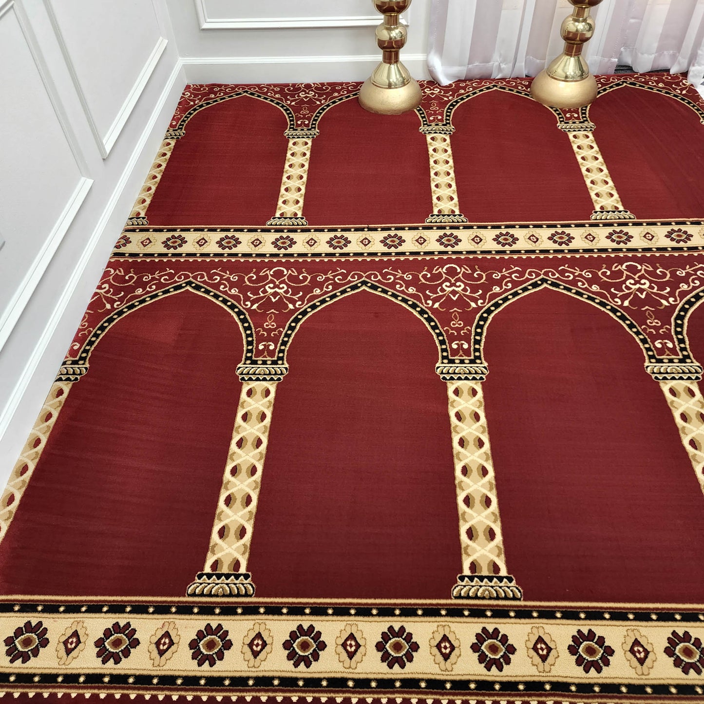 HEJAZ Red New Simple Plain Mosque & Masjid Carpet