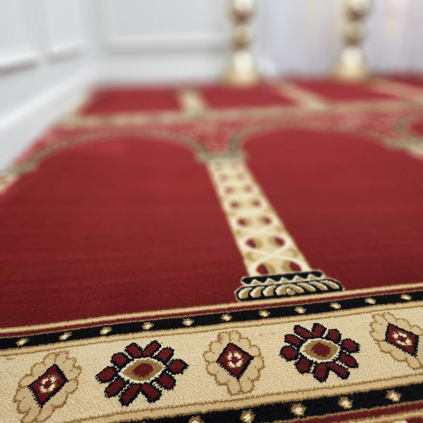 HEJAZ Red New Simple Plain Mosque & Masjid Carpet