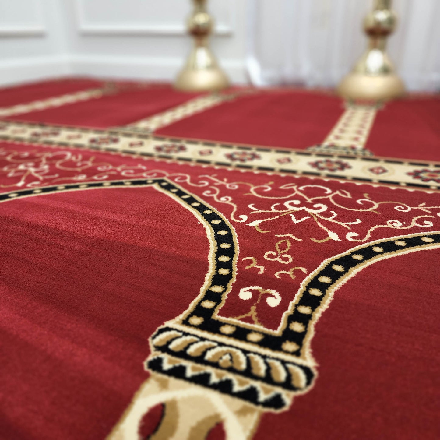 HEJAZ Red New Simple Plain Mosque & Masjid Carpet