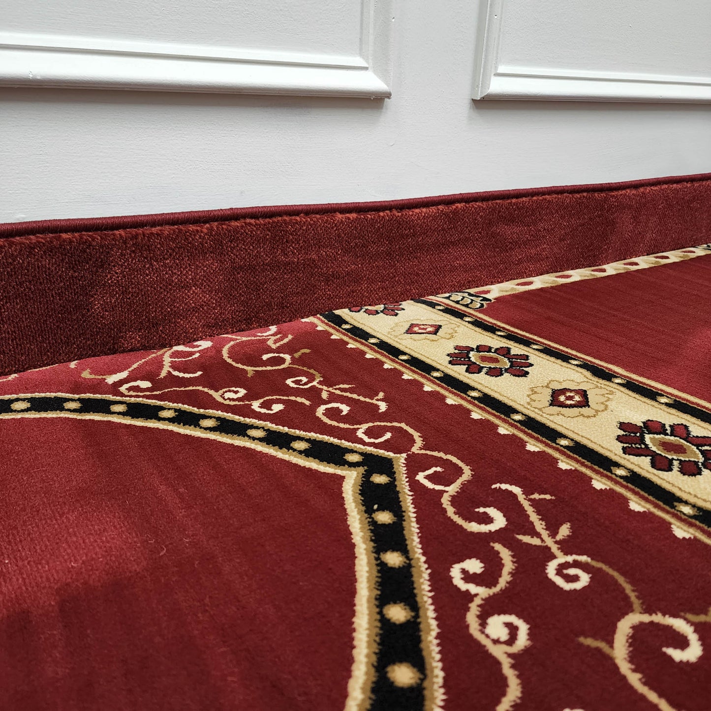 HEJAZ Red New Simple Plain Mosque & Masjid Carpet