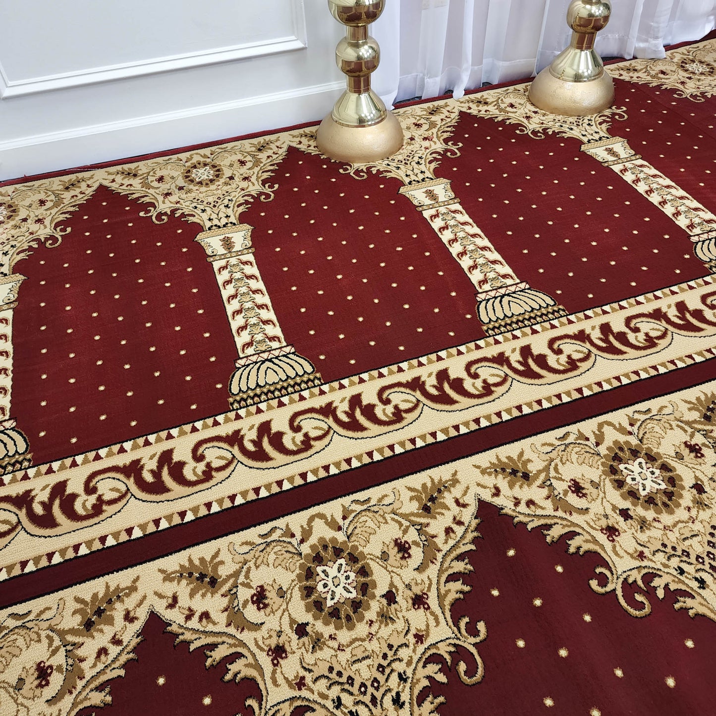 AL-AQSA Red with Gold Mosque & Masjid Carpet