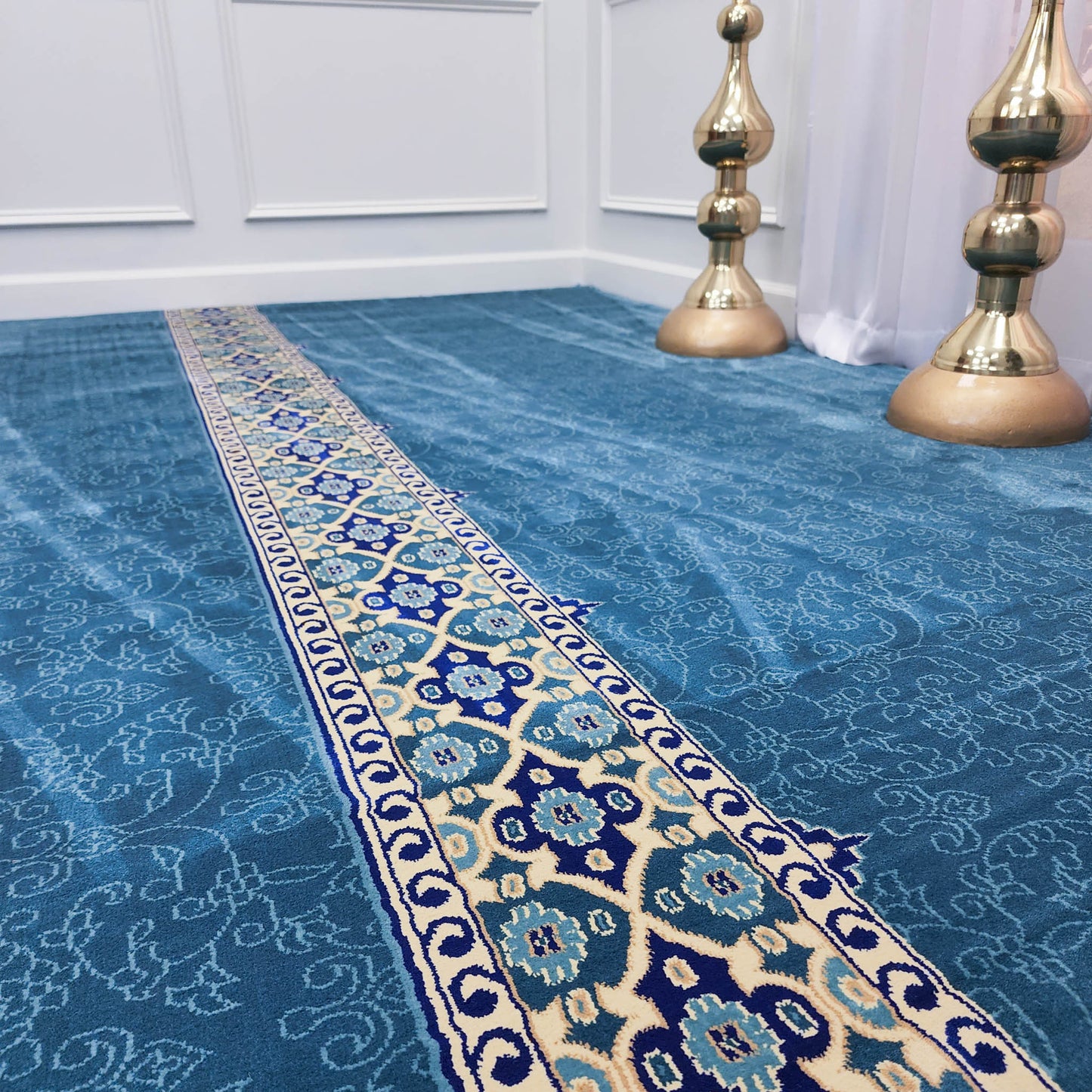 NOOR Sky Blue with Border Mosque & Masjid Carpet