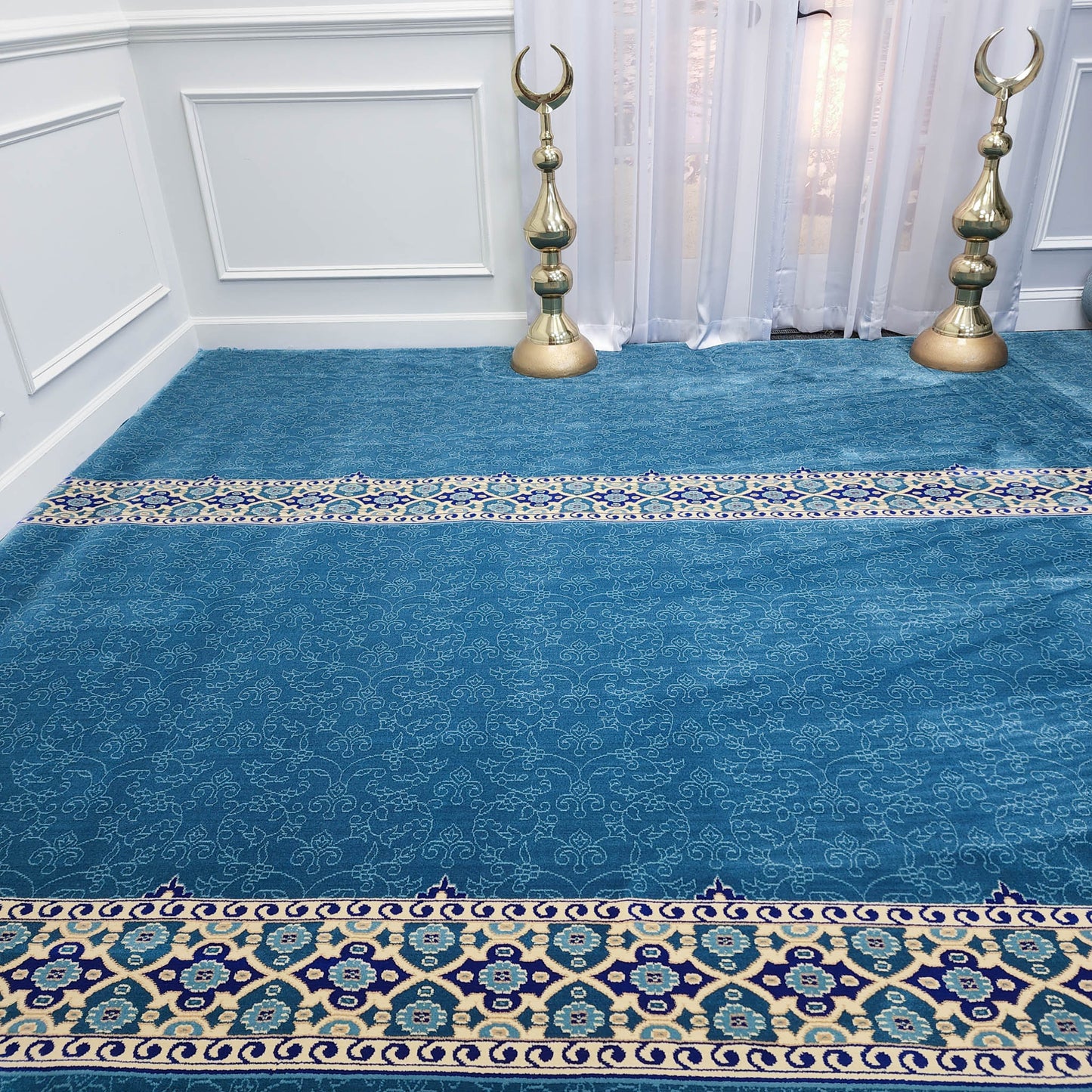 NOOR Sky Blue with Border Mosque & Masjid Carpet