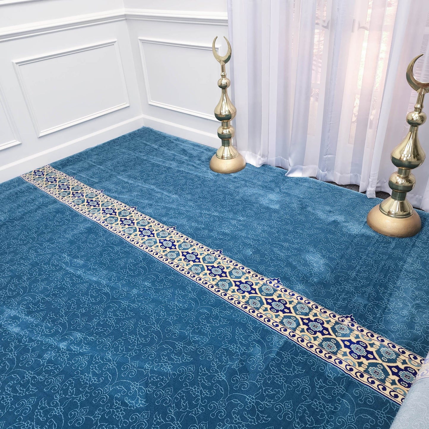 NOOR Sky Blue with Border Mosque & Masjid Carpet