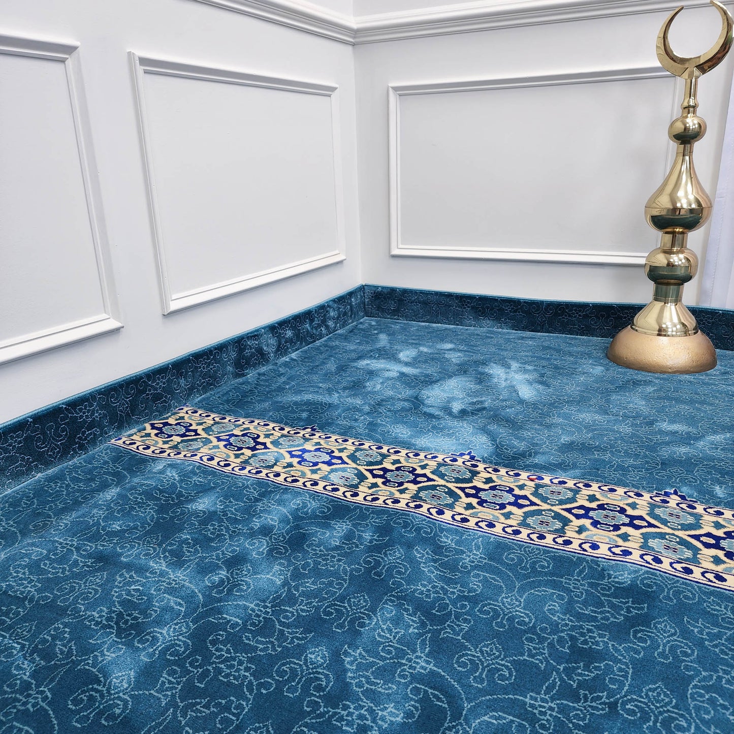 NOOR Sky Blue with Border Mosque & Masjid Carpet