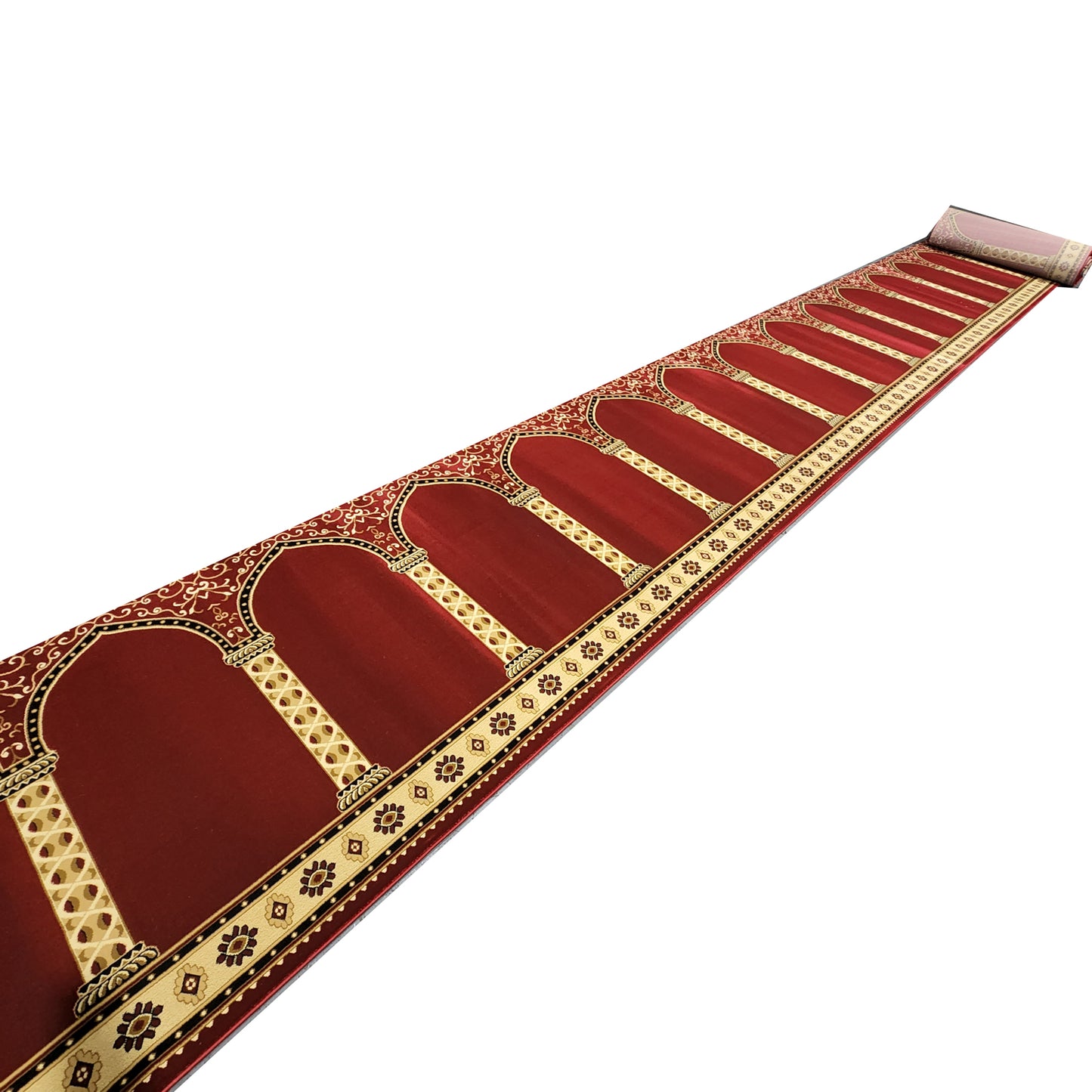 HEJAZ Red Gold Portable Prayer Rug Runner FREE Shipping