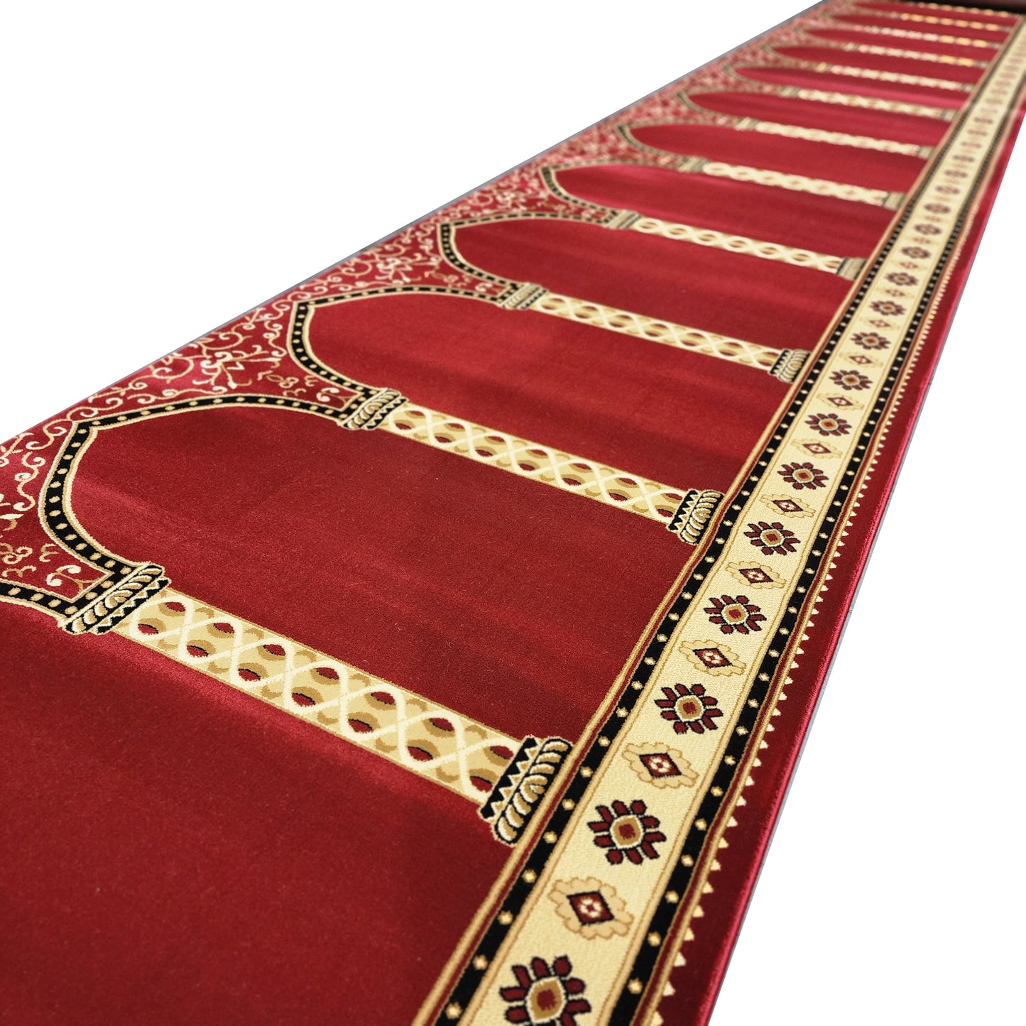 HEJAZ Red Gold Portable Prayer Rug Runner FREE Shipping