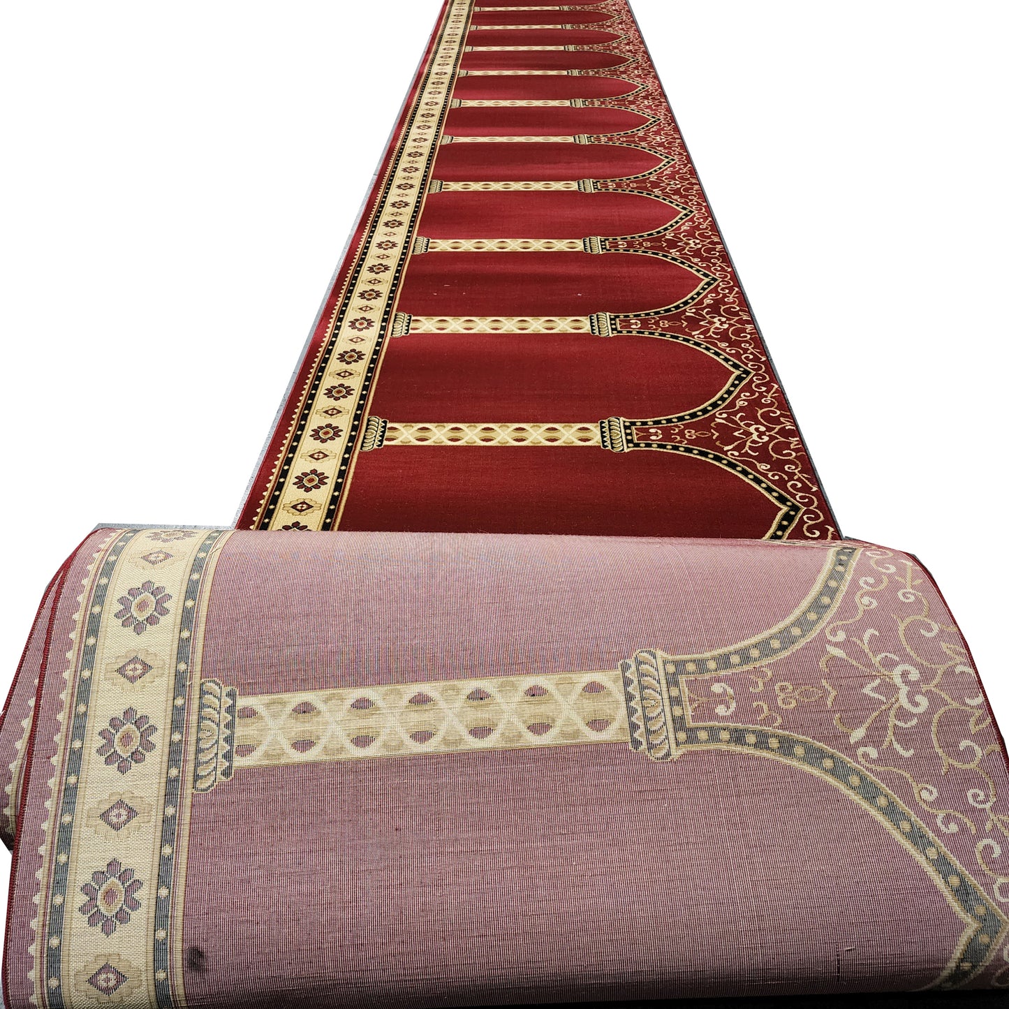 HEJAZ Red Gold Portable Prayer Rug Runner FREE Shipping
