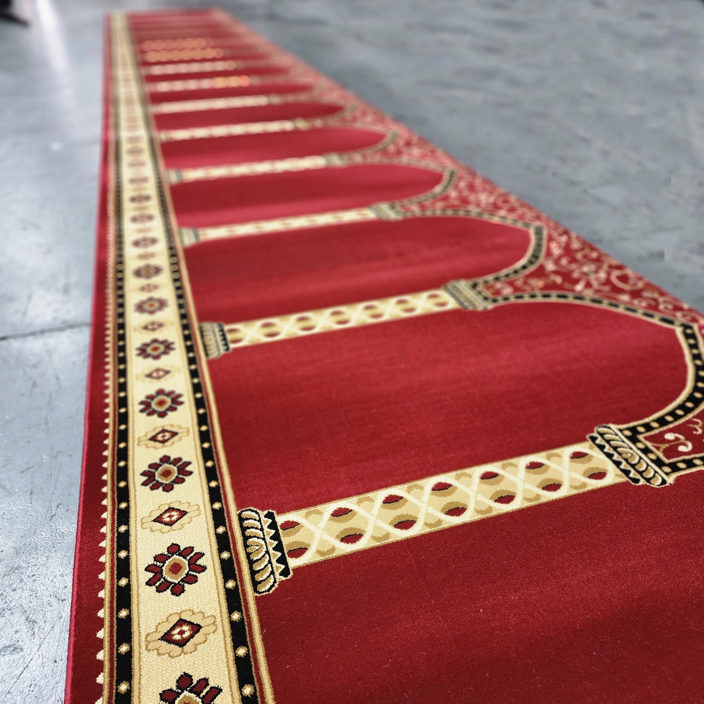 HEJAZ Red Gold Portable Prayer Rug Runner FREE Shipping