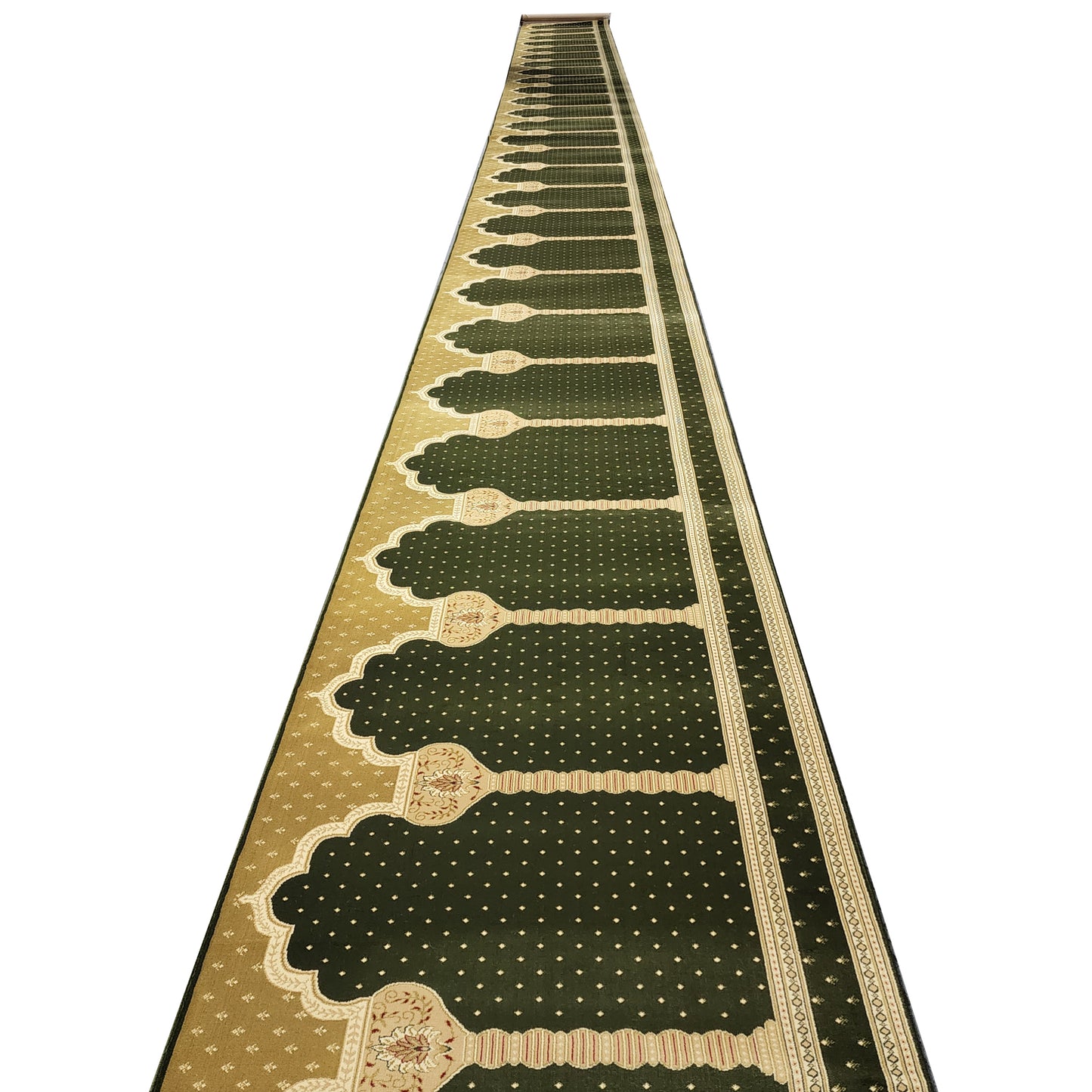 MADINA Green Gold Portable Prayer Rug Runner FREE Shipping