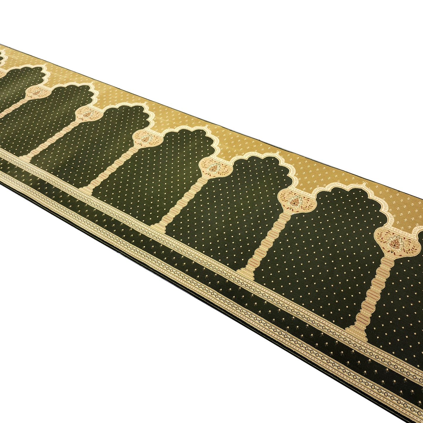 MADINA Green Gold Portable Prayer Rug Runner FREE Shipping
