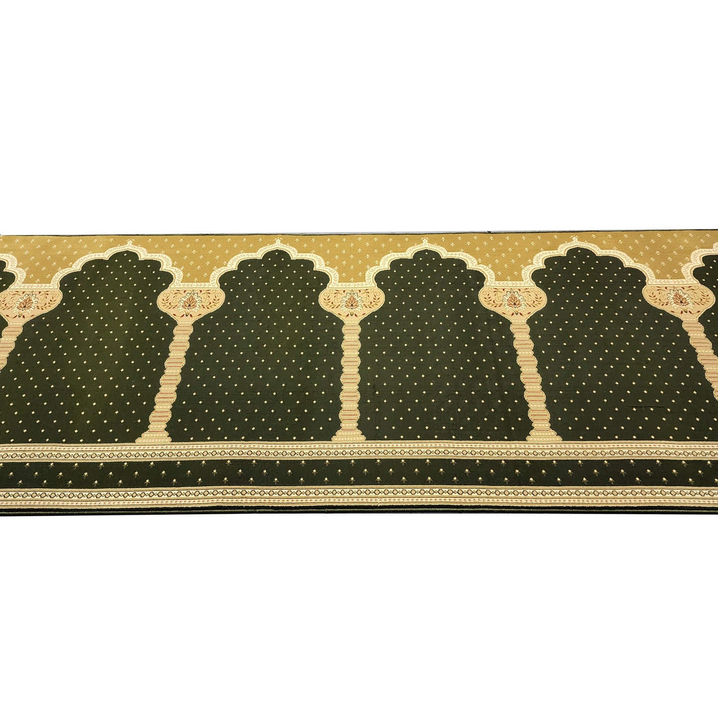 MADINA Green Gold Portable Prayer Rug Runner FREE Shipping