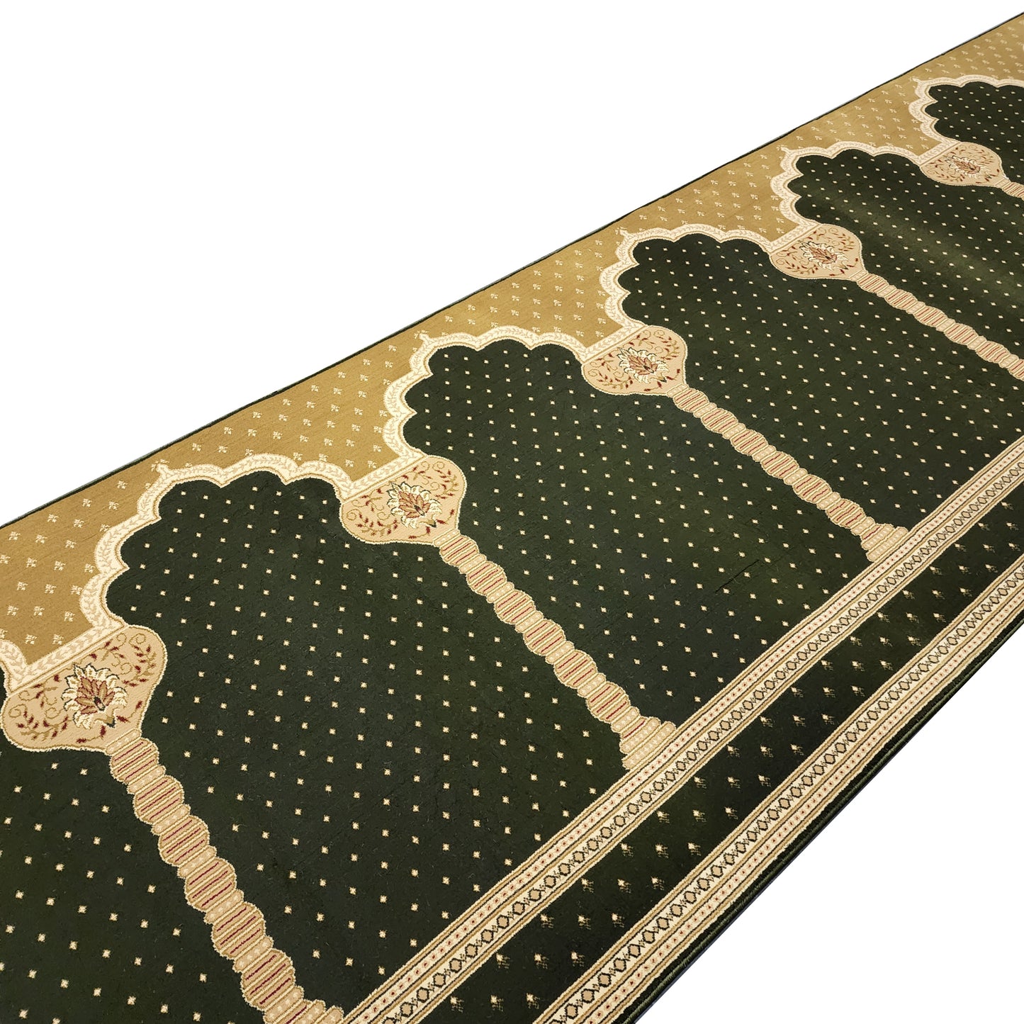 MADINA Green Gold Portable Prayer Rug Runner FREE Shipping