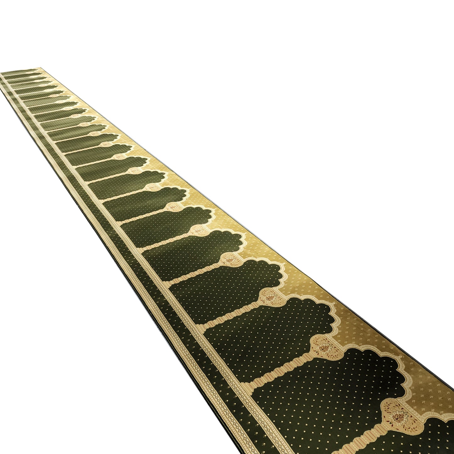 MADINA Green Gold Portable Prayer Rug Runner FREE Shipping