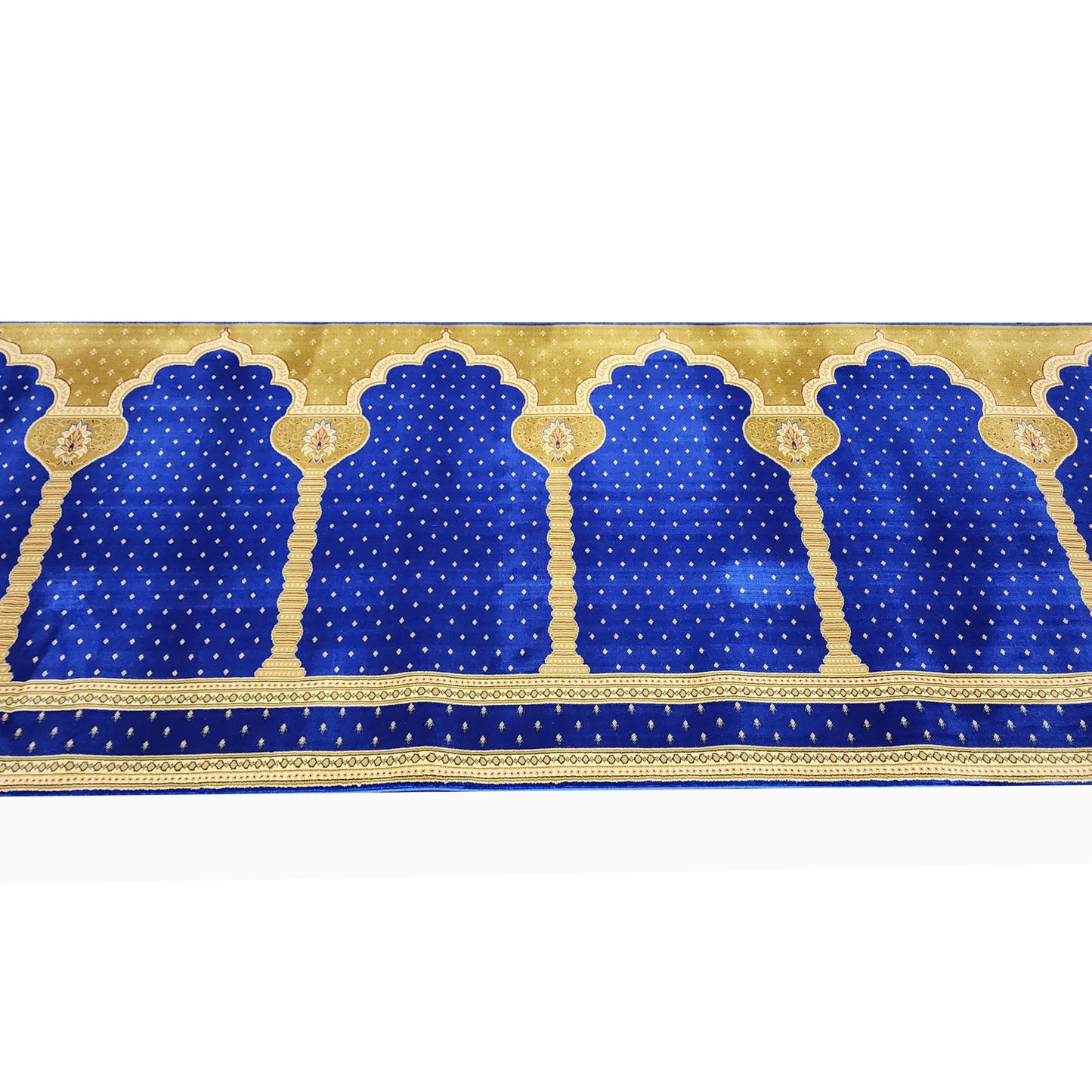 SULTAN Navy Blue Gold Portable Prayer Rug Runner FREE Shipping