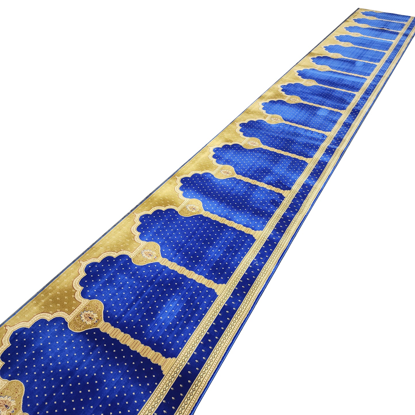 SULTAN Navy Blue Gold Portable Prayer Rug Runner FREE Shipping