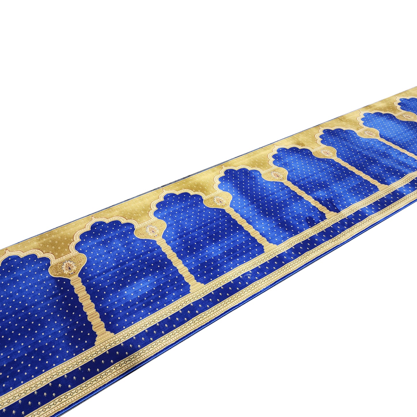 SULTAN Navy Blue Gold Portable Prayer Rug Runner FREE Shipping