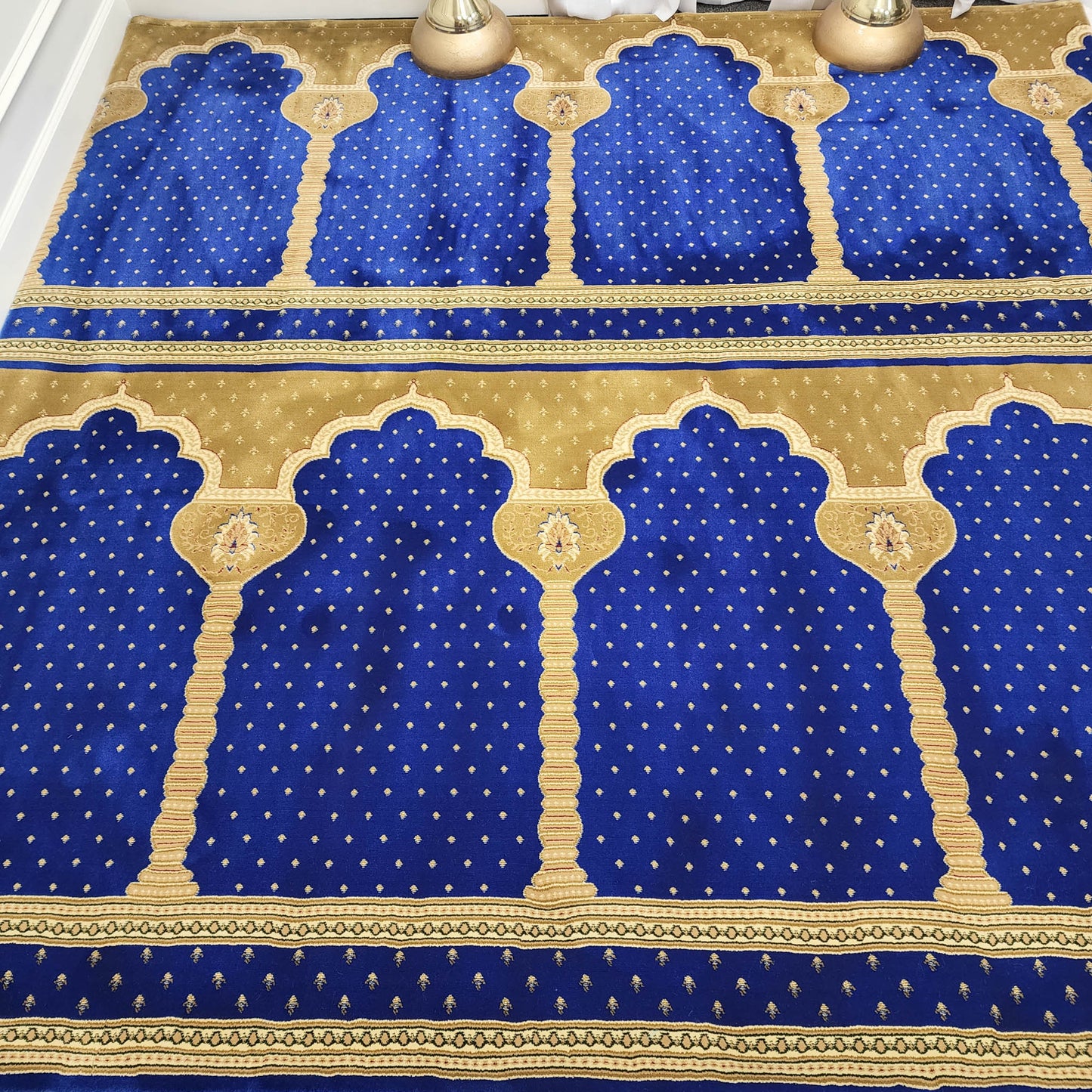 SULTAN Luxury Navy Blue with Gold Mosque & Masjid Carpet