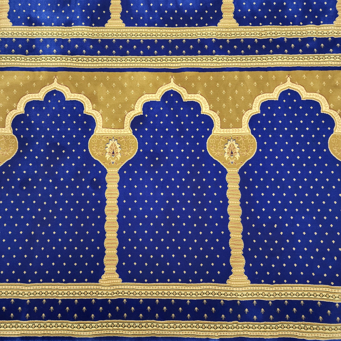 SULTAN Luxury Navy Blue with Gold Mosque & Masjid Carpet