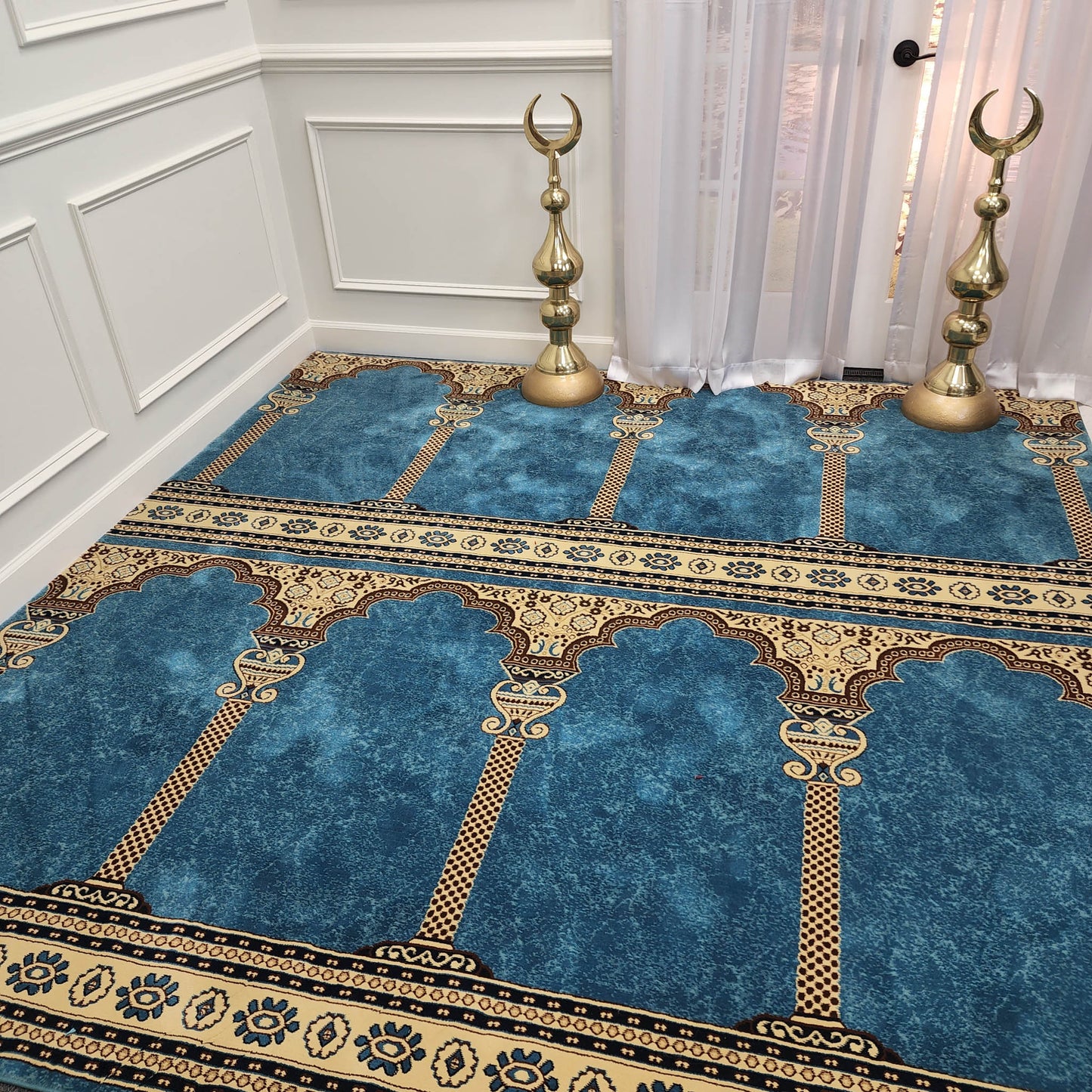 MAYSA Sky Blue Mosque & Masjid Carpet