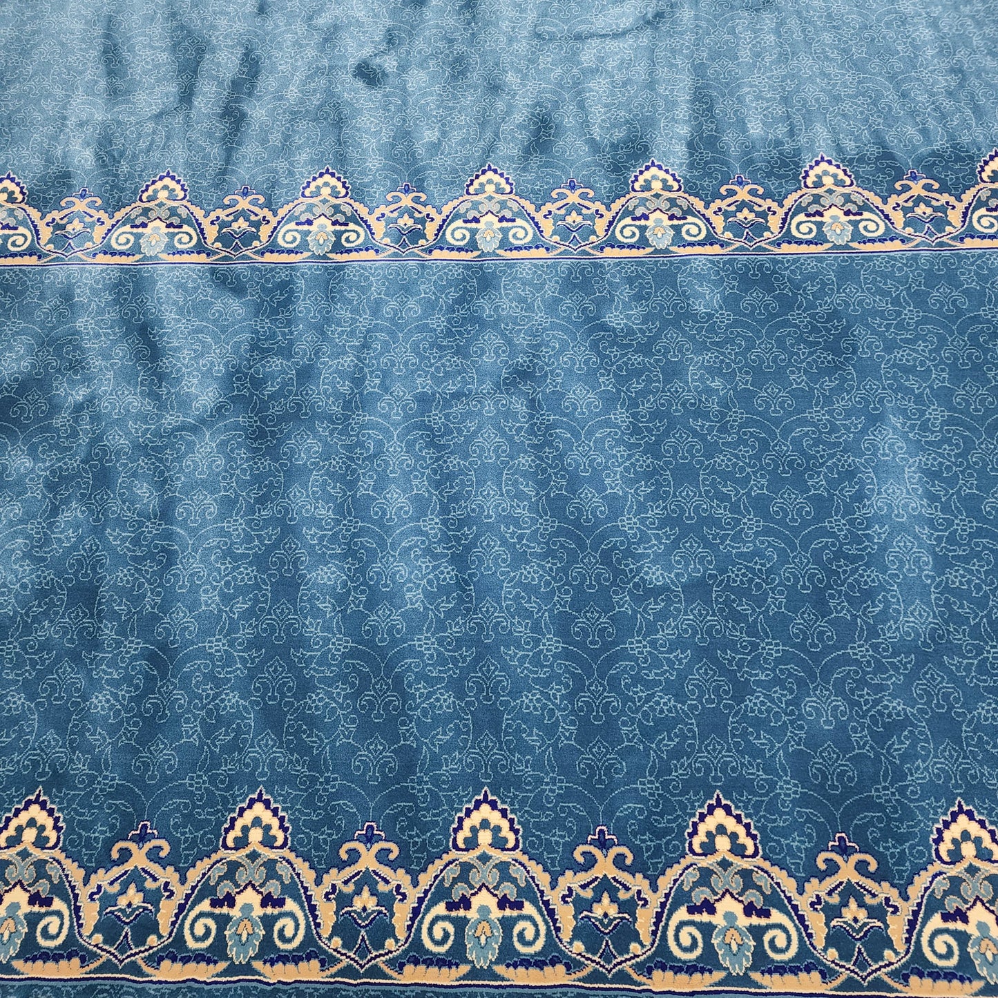 OMAR Sky Blue Luxury Border Mosque & Masjid Carpet