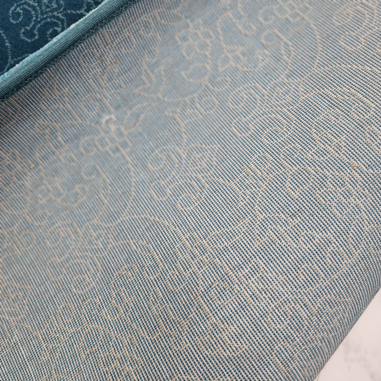 OMAR Sky Blue Luxury Border Mosque & Masjid Carpet
