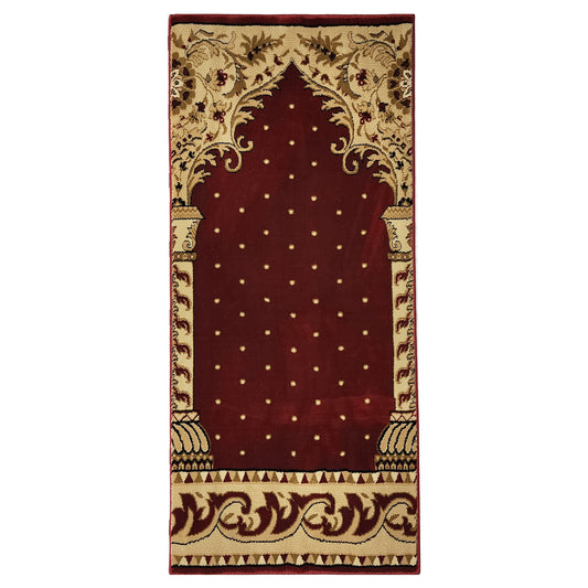 AL-AQSA with dots Red Single Prayer Carpet Mat