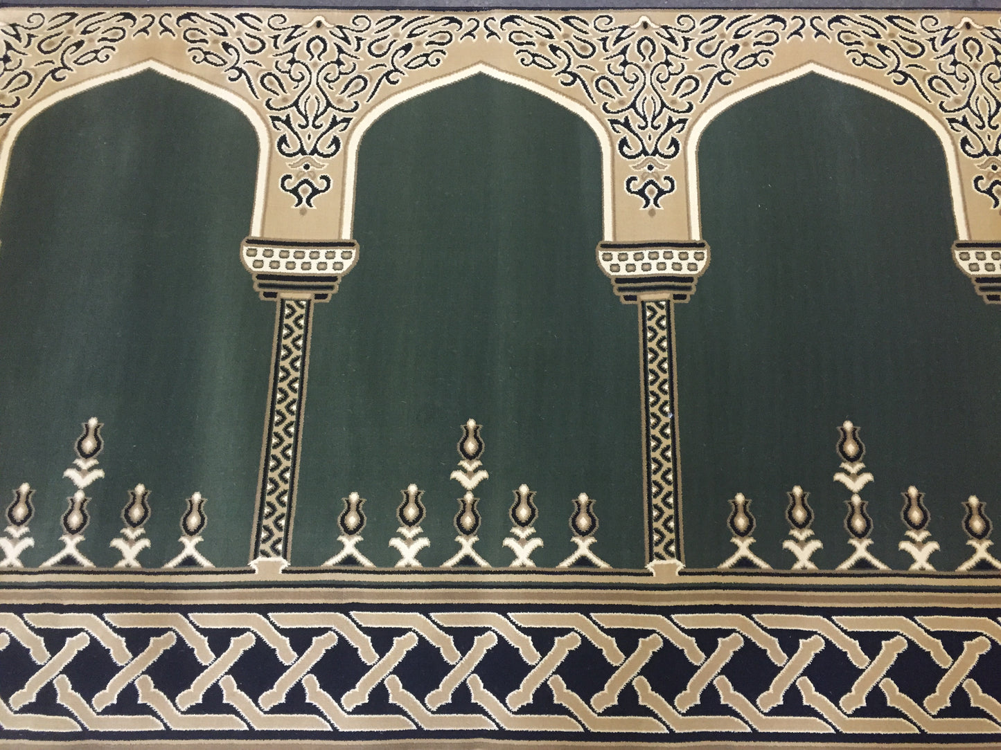 DUBAI Luxury Olive Green with Black Saf Mosque & Masjid Carpet
