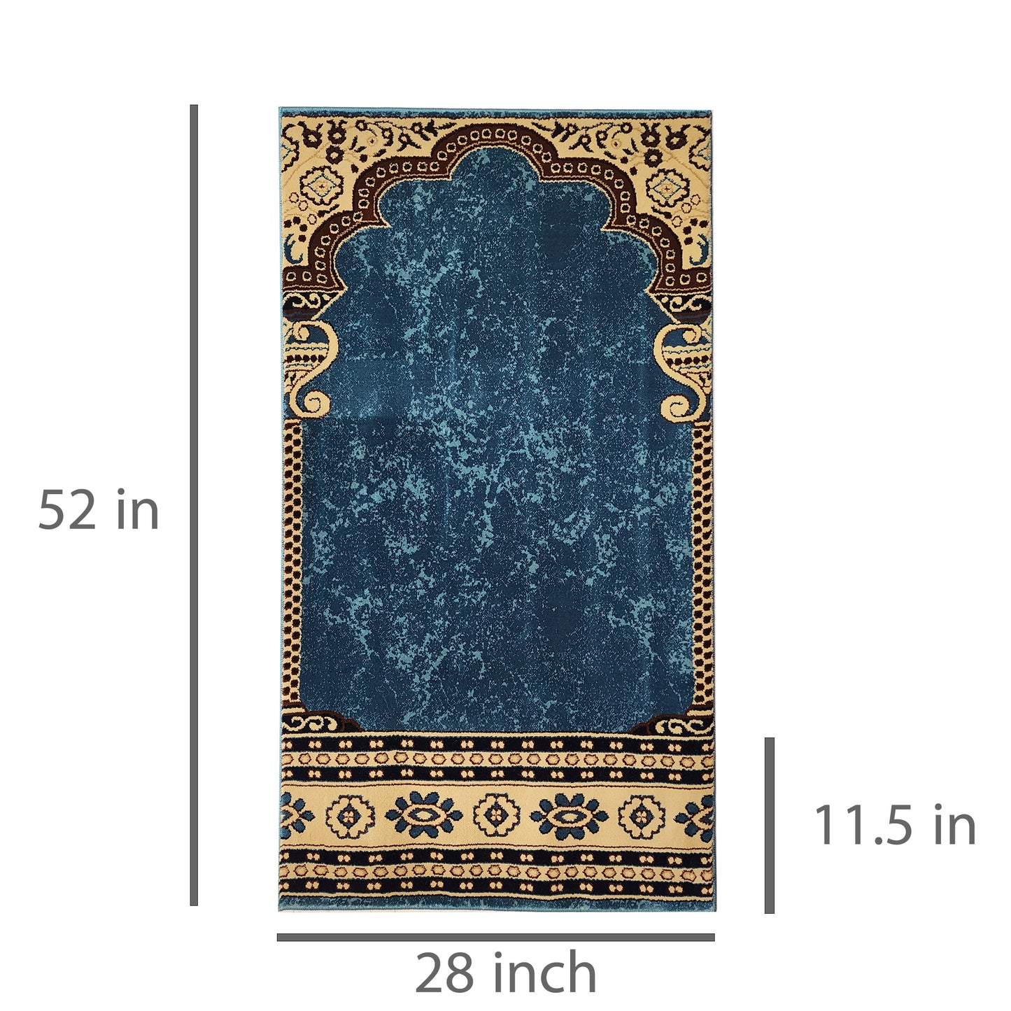 MAYSA Light Blue Single Prayer Carpet Mat