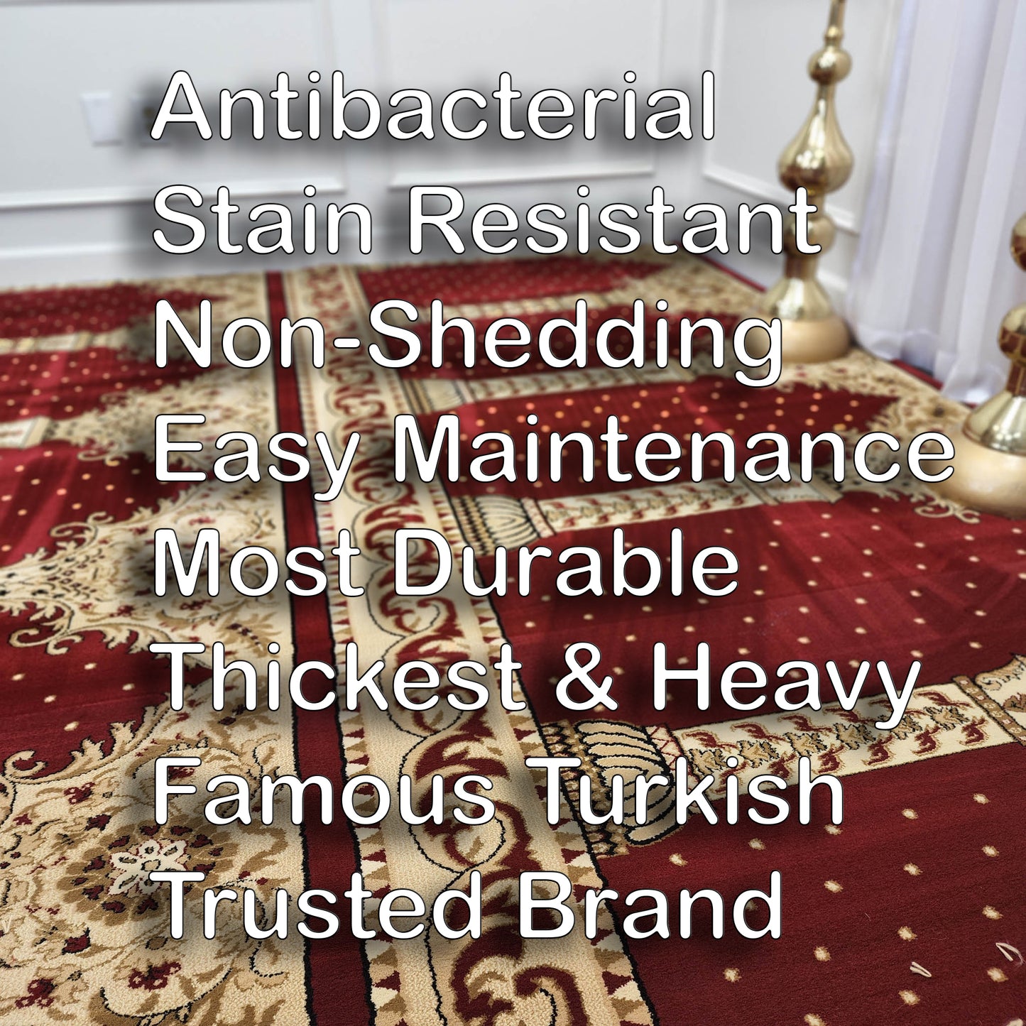 AL-AQSA 8 ft x 8 ft Ready for Prayer Rug