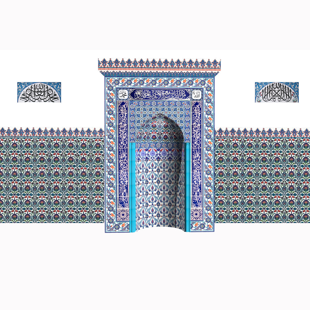 8x8 Mosque Tile for Masjid and Mosque Wall Turkish Ceramic