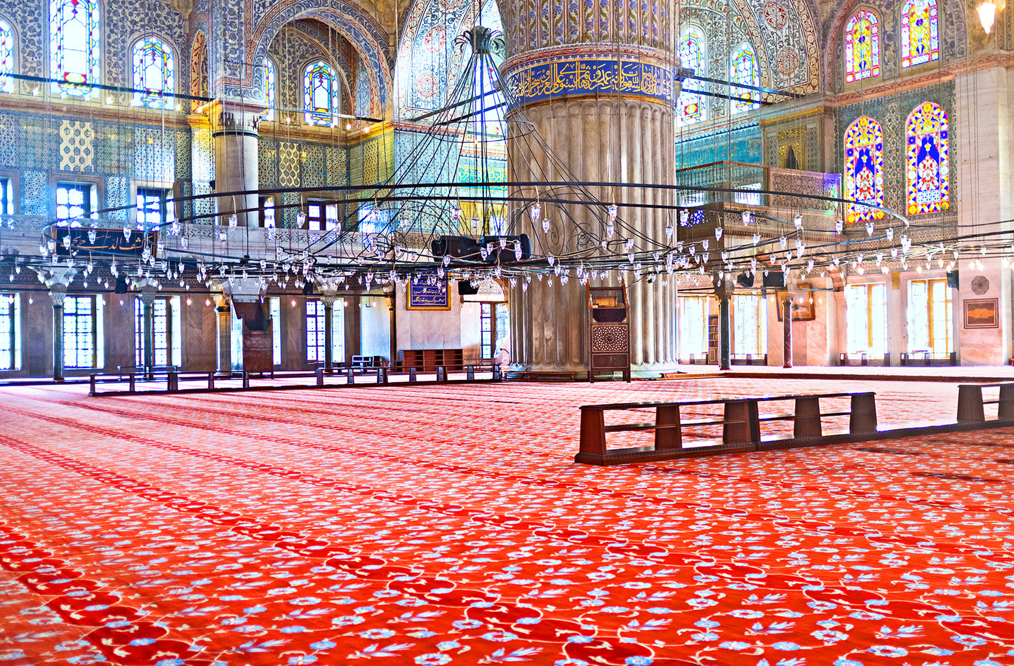 ISTANBUL BLUE MOSQUE Red Floral Mosque & Masjid Carpet