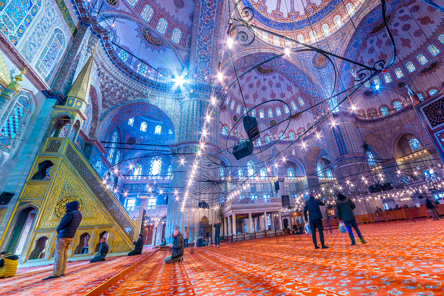 ISTANBUL BLUE MOSQUE Red Floral Mosque & Masjid Carpet