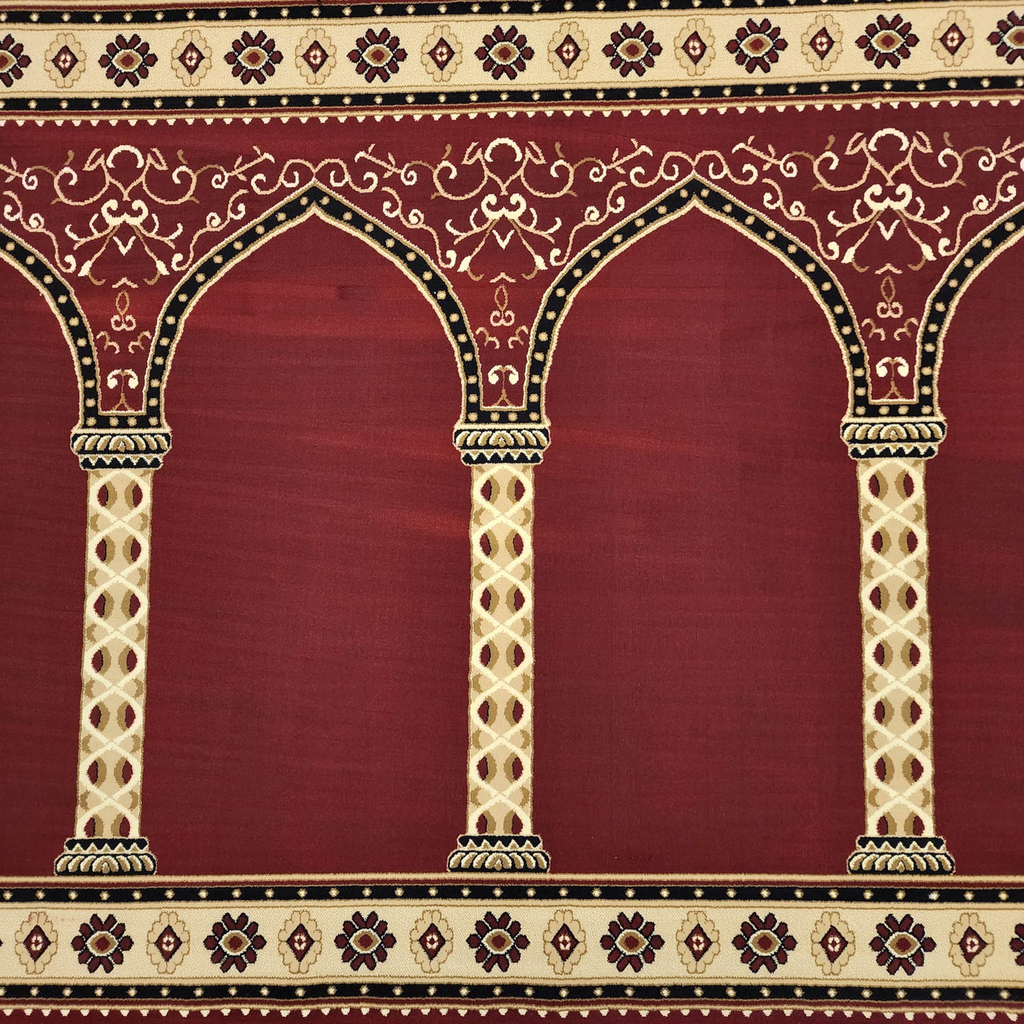 HEJAZ Red Gold Portable Prayer Rug Runner FREE Shipping