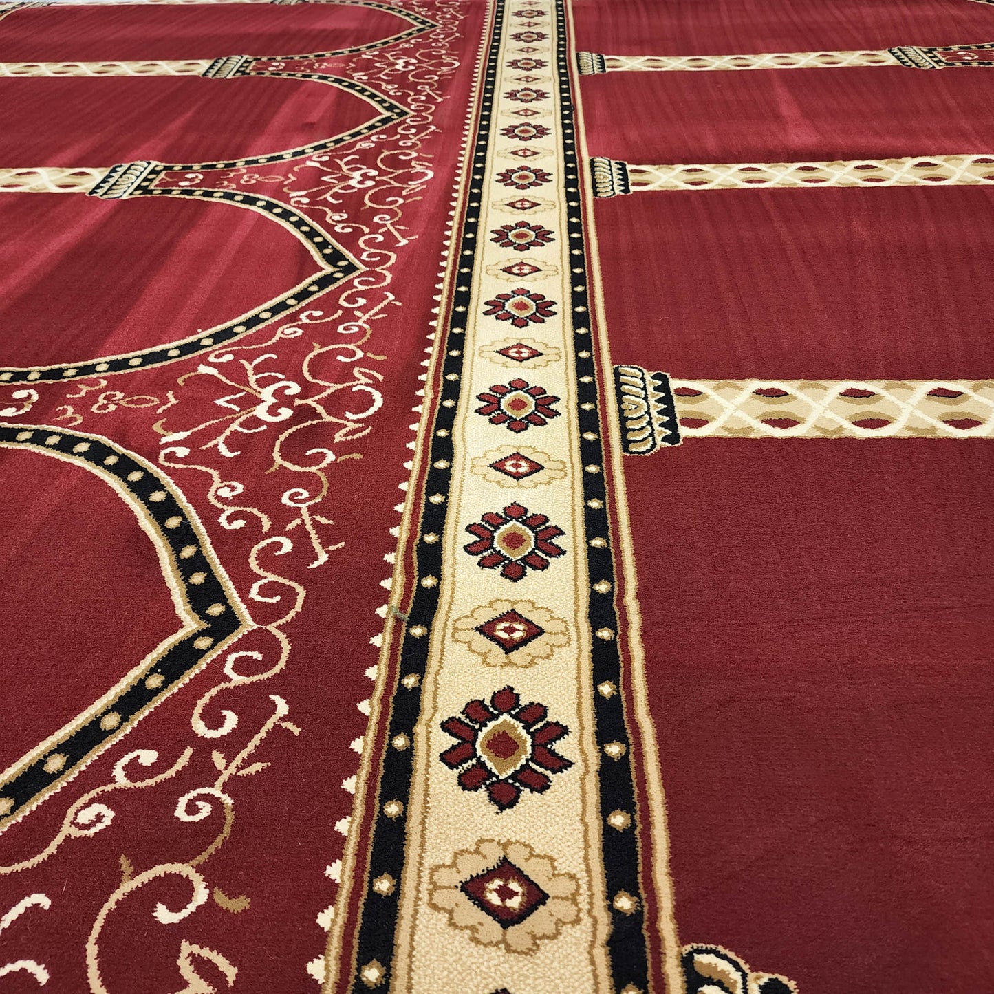 HEJAZ Red New Simple Plain Mosque & Masjid Carpet