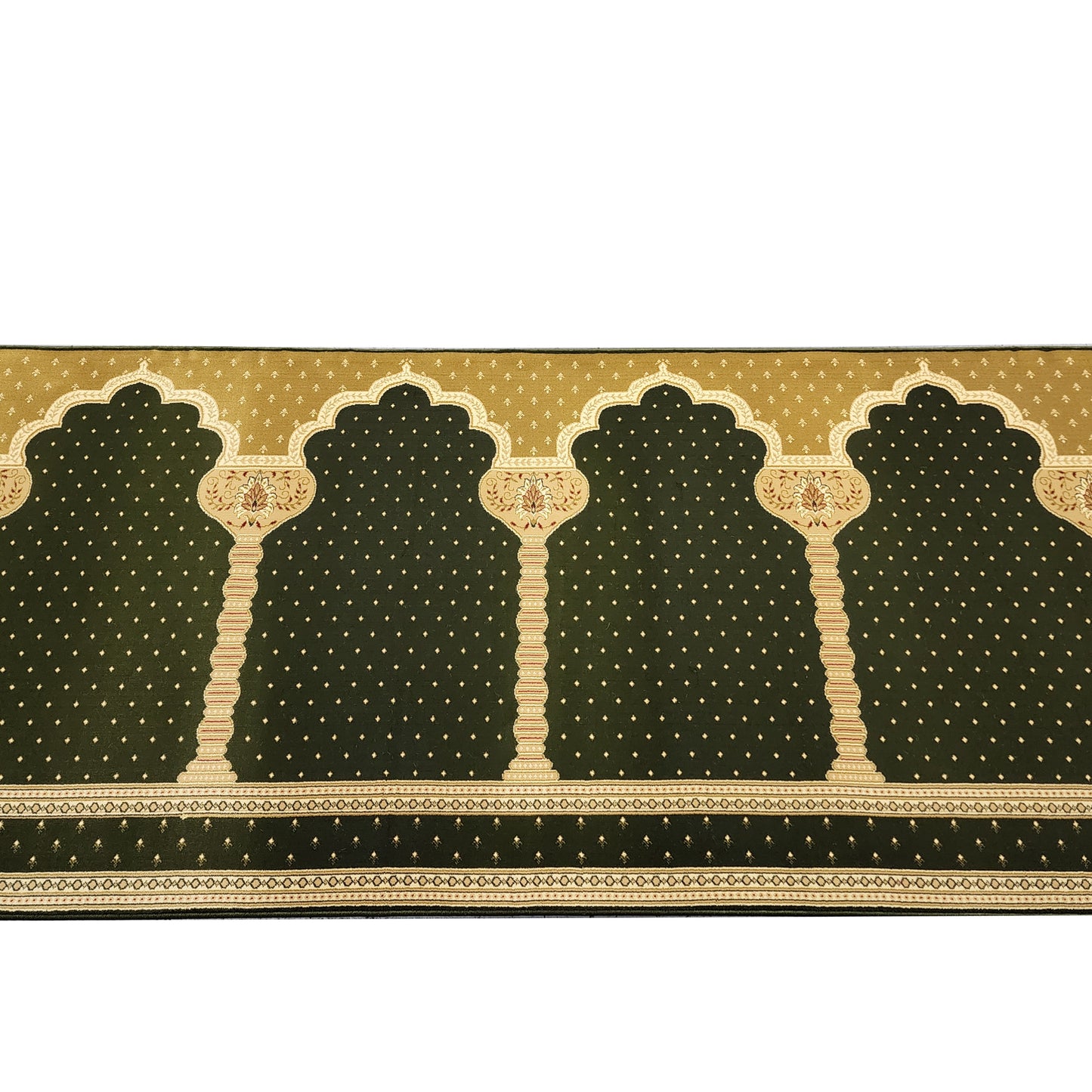 MADINA Green Gold Portable Prayer Rug Runner FREE Shipping