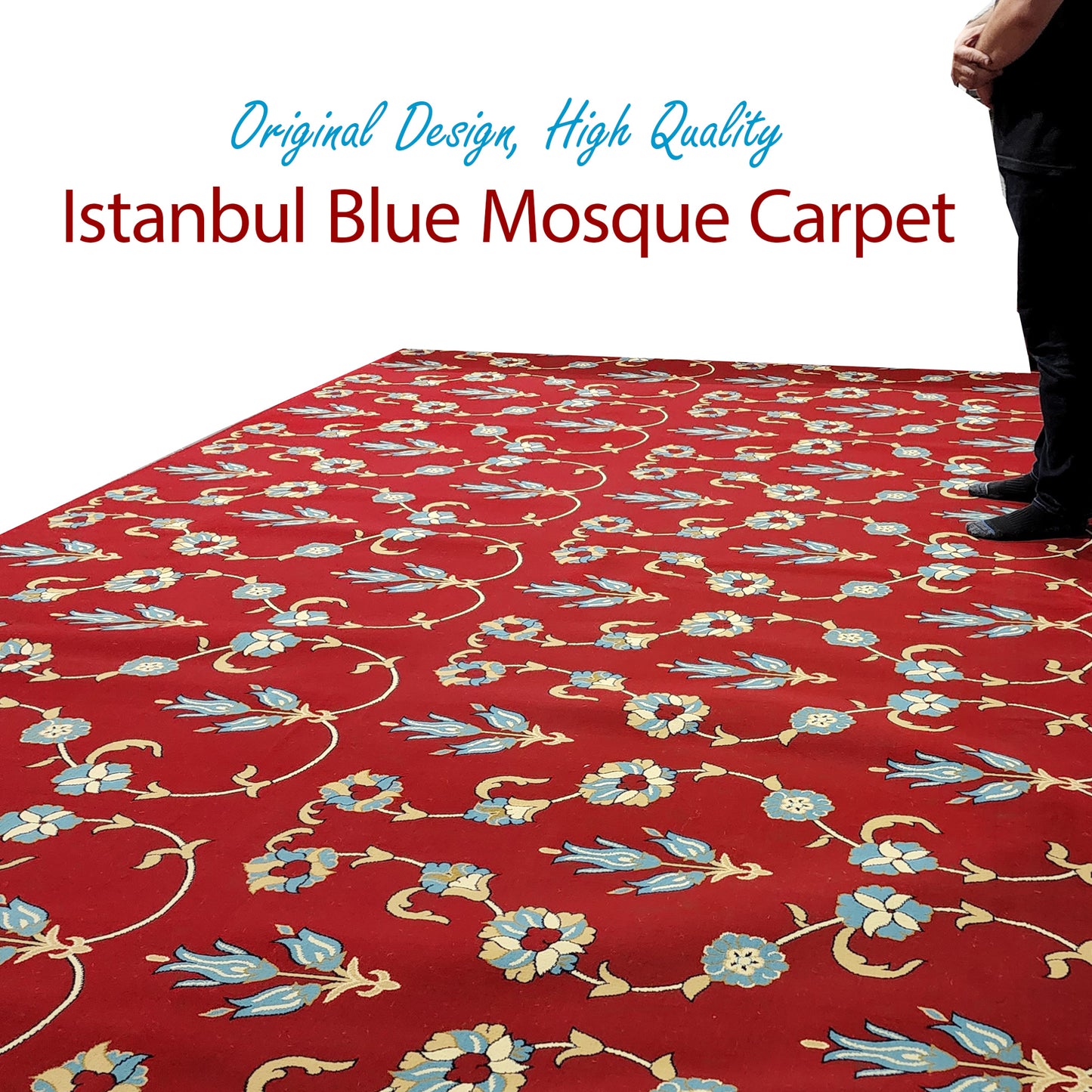 ISTANBUL BLUE MOSQUE Red Floral Mosque & Masjid Carpet