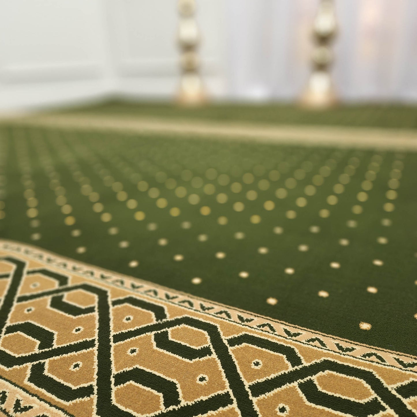ARAFAT Green with Gold Border Mosque & Masjid Carpet